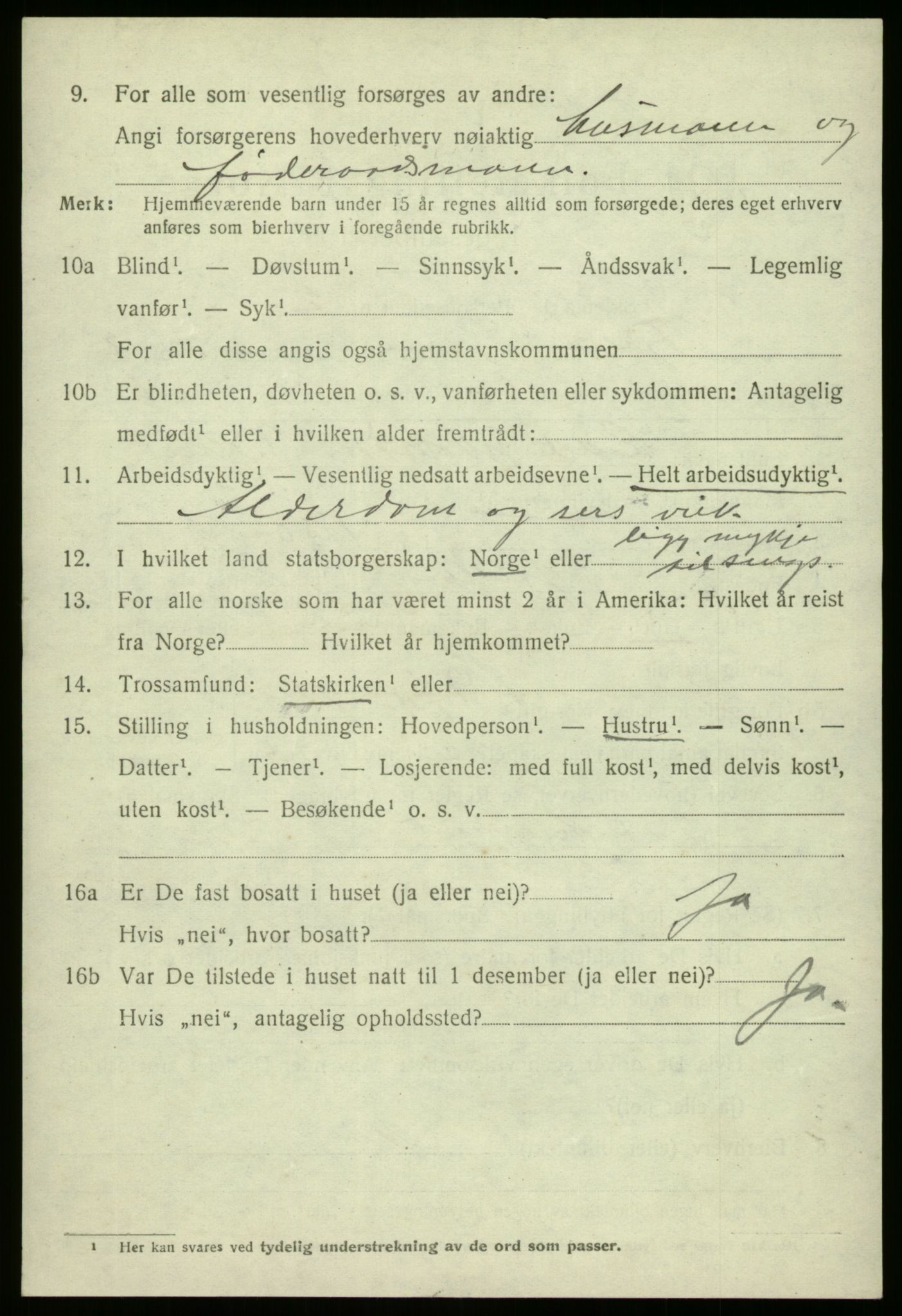 SAB, 1920 census for Fjaler, 1920, p. 2654