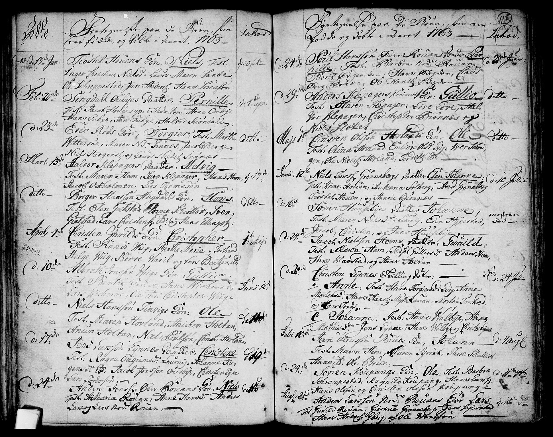Tjølling kirkebøker, SAKO/A-60/F/Fa/L0003: Parish register (official) no. 3, 1735-1778, p. 115
