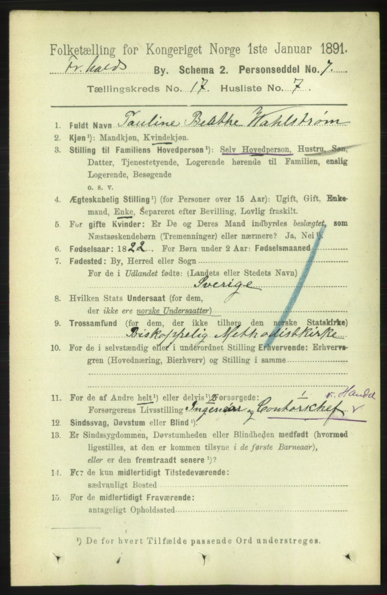 RA, 1891 census for 0101 Fredrikshald, 1891, p. 10934