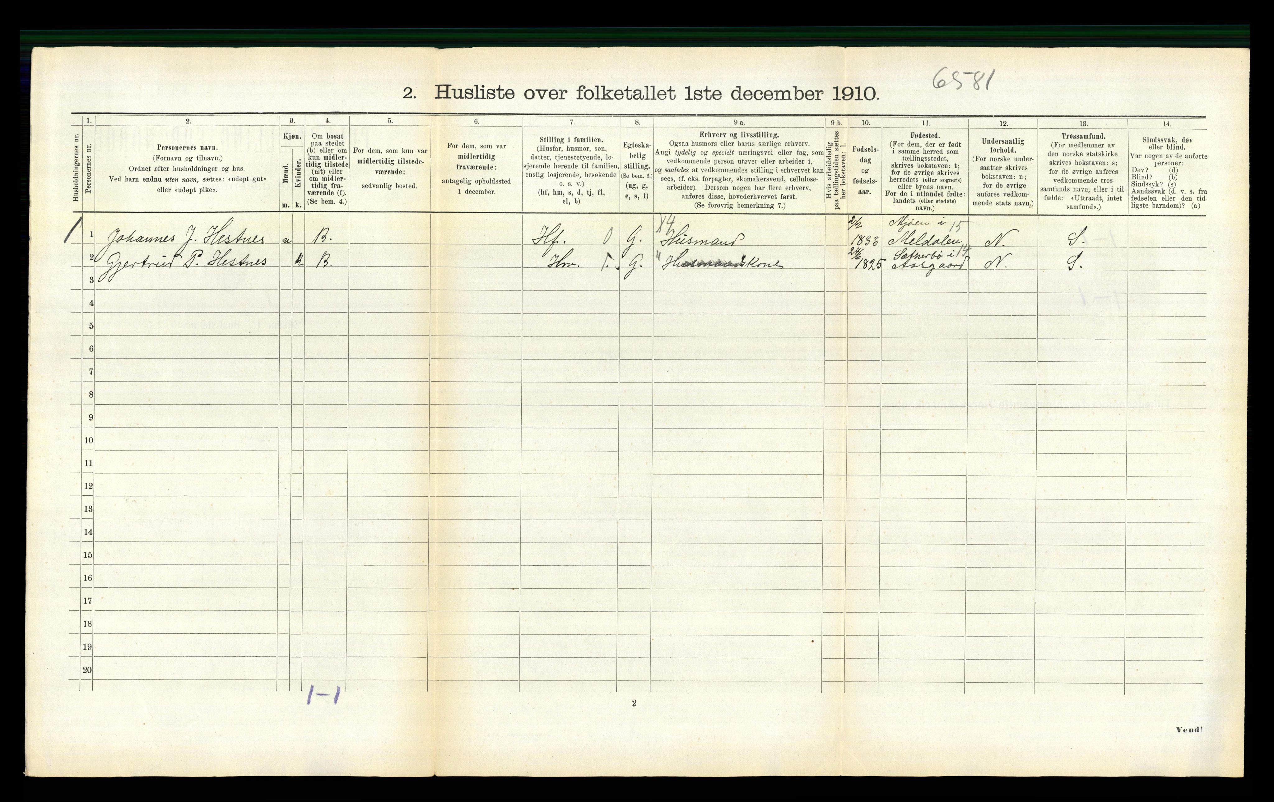 RA, 1910 census for Valsøyfjord, 1910, p. 302