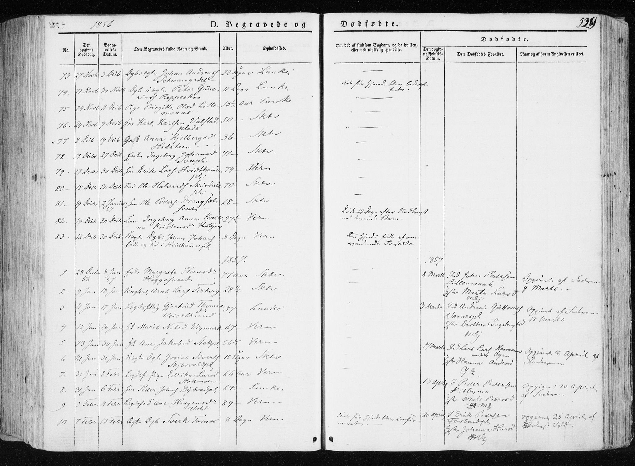 Ministerialprotokoller, klokkerbøker og fødselsregistre - Nord-Trøndelag, AV/SAT-A-1458/709/L0074: Parish register (official) no. 709A14, 1845-1858, p. 529