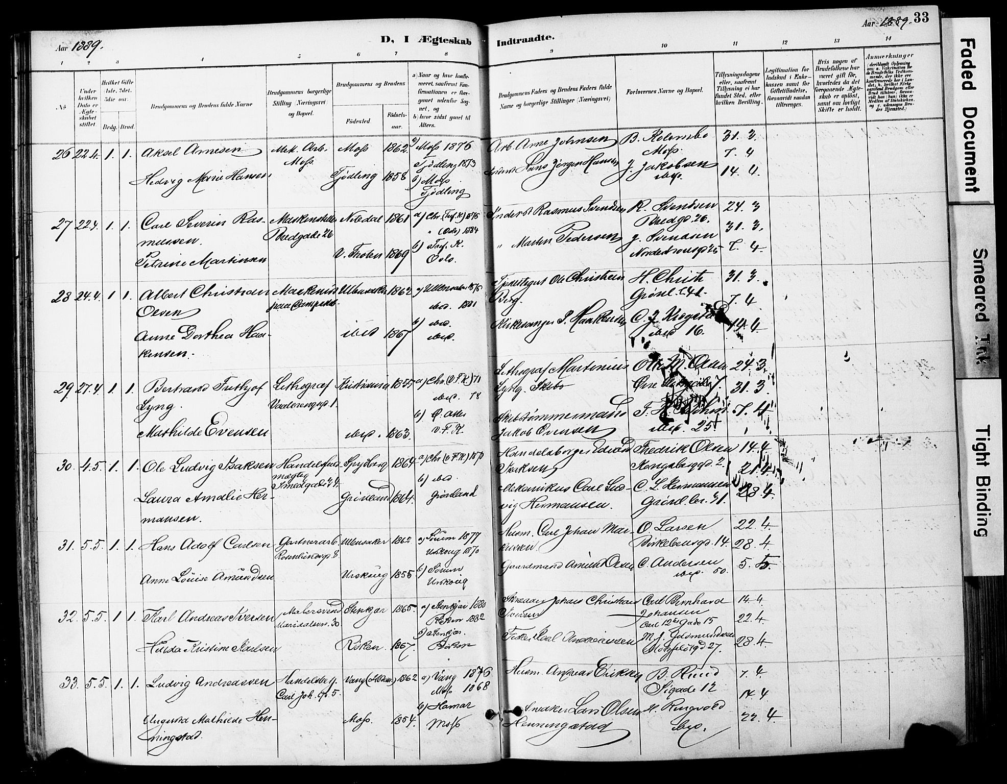 Grønland prestekontor Kirkebøker, AV/SAO-A-10848/F/Fa/L0013: Parish register (official) no. 13, 1887-1906, p. 33