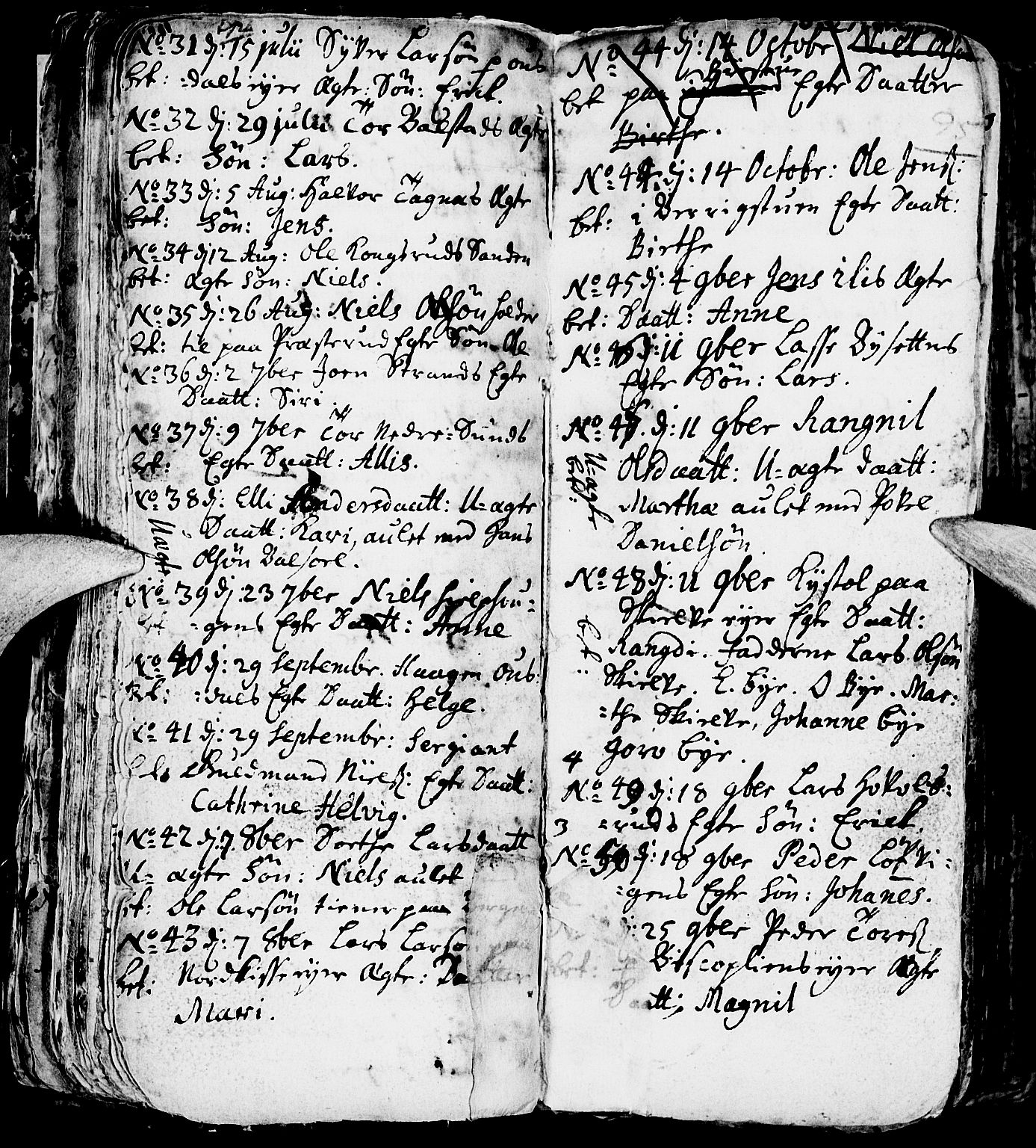 Nes prestekontor, Hedmark, AV/SAH-PREST-020/L/La/L0001: Parish register (copy) no. 1, 1663-1784, p. 94-95