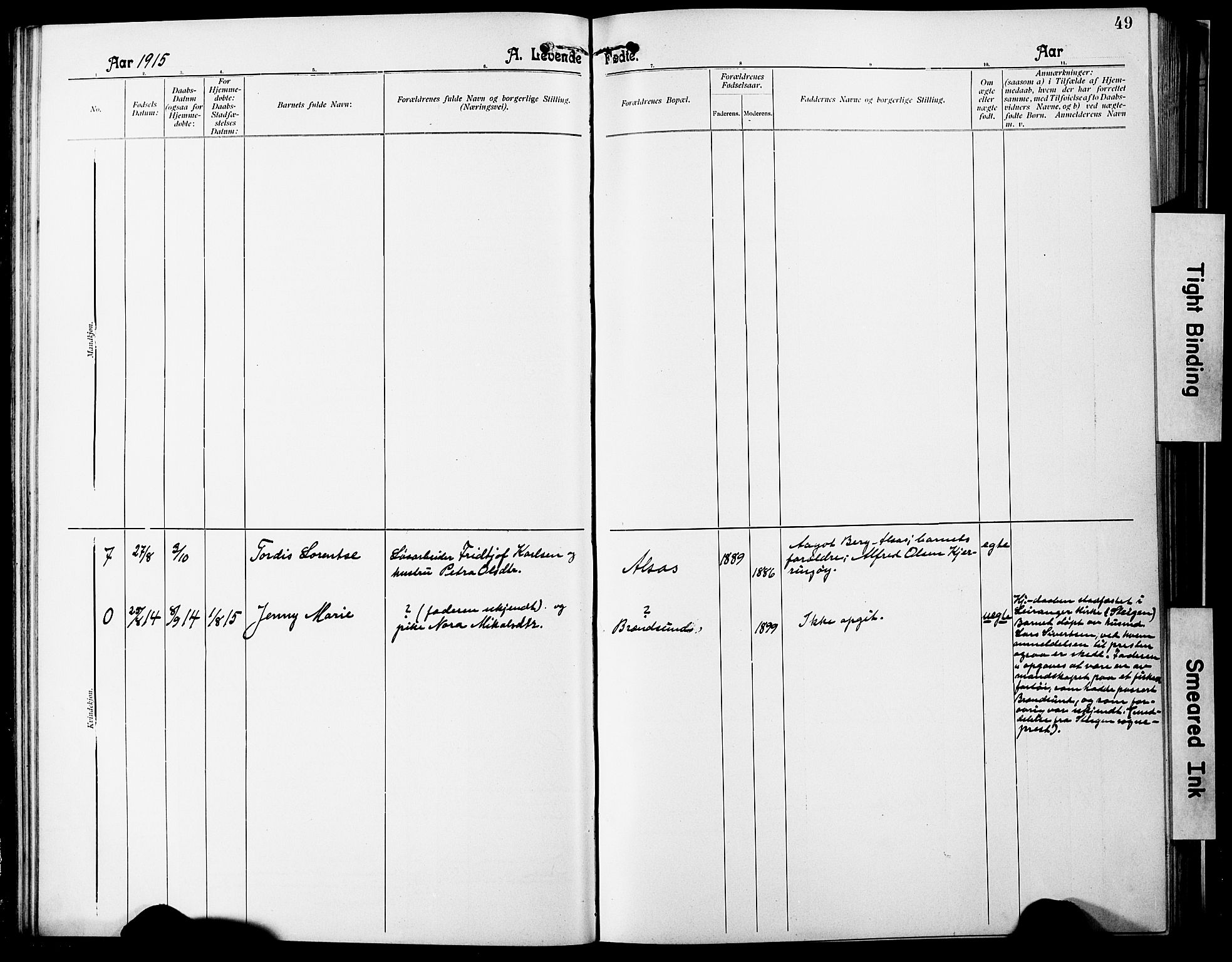 Ministerialprotokoller, klokkerbøker og fødselsregistre - Nordland, SAT/A-1459/803/L0077: Parish register (copy) no. 803C04, 1897-1930, p. 49