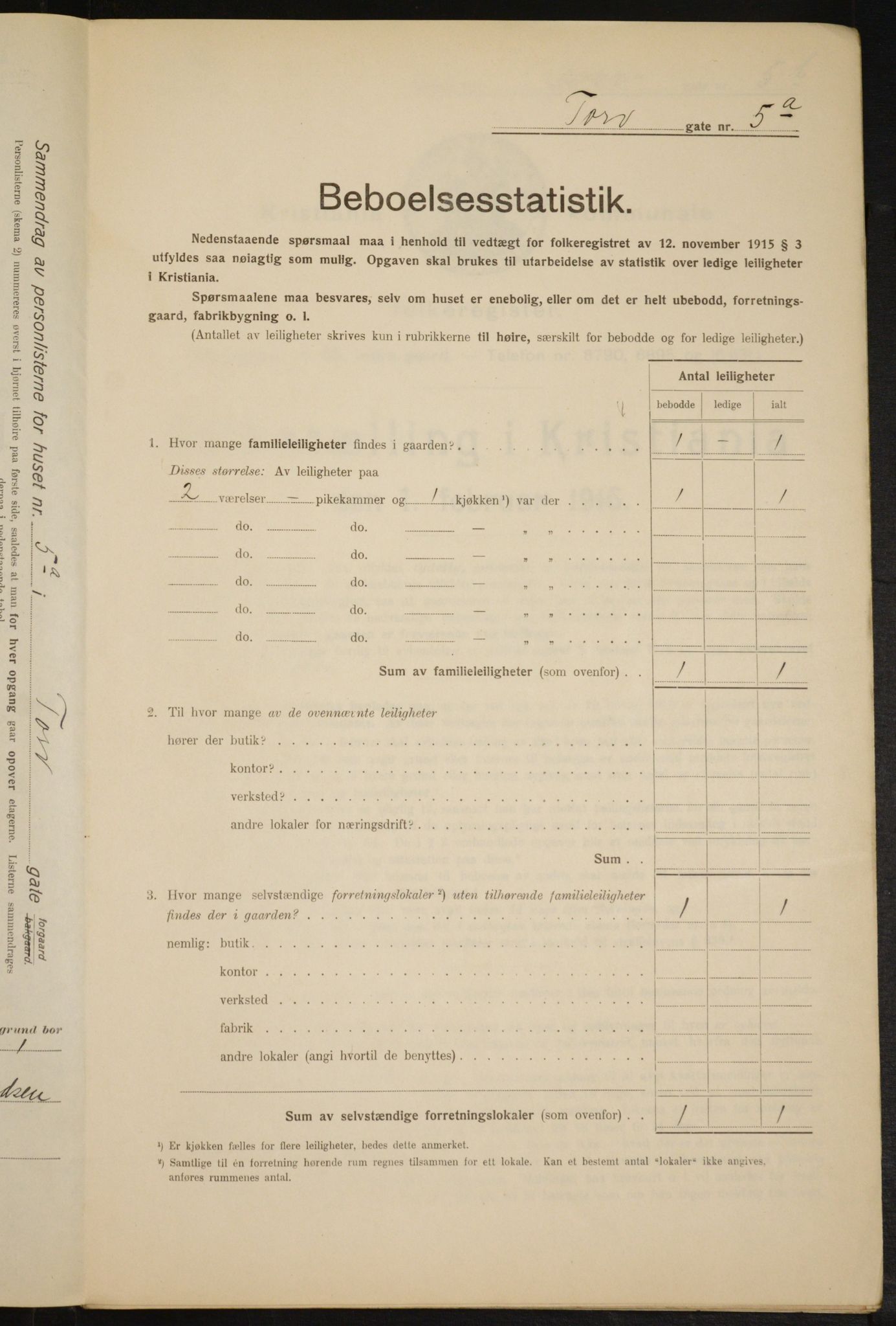 OBA, Municipal Census 1916 for Kristiania, 1916, p. 117114