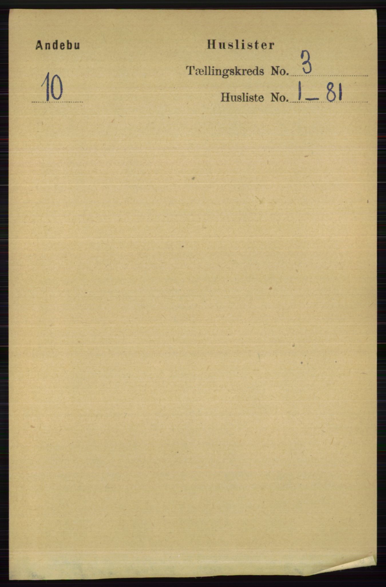 RA, 1891 census for 0719 Andebu, 1891, p. 1412