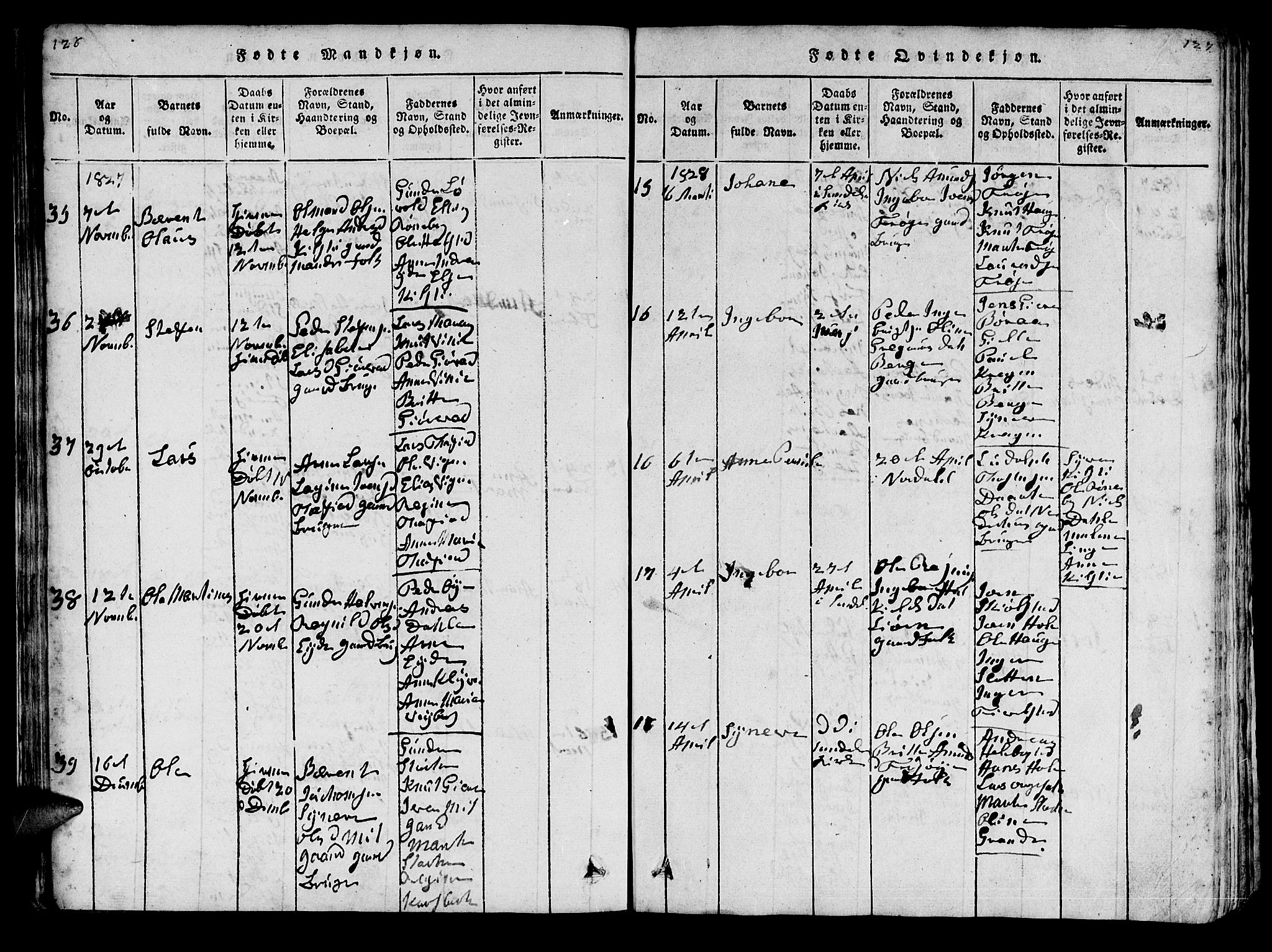 Ministerialprotokoller, klokkerbøker og fødselsregistre - Møre og Romsdal, AV/SAT-A-1454/519/L0246: Parish register (official) no. 519A05, 1817-1834, p. 126-127