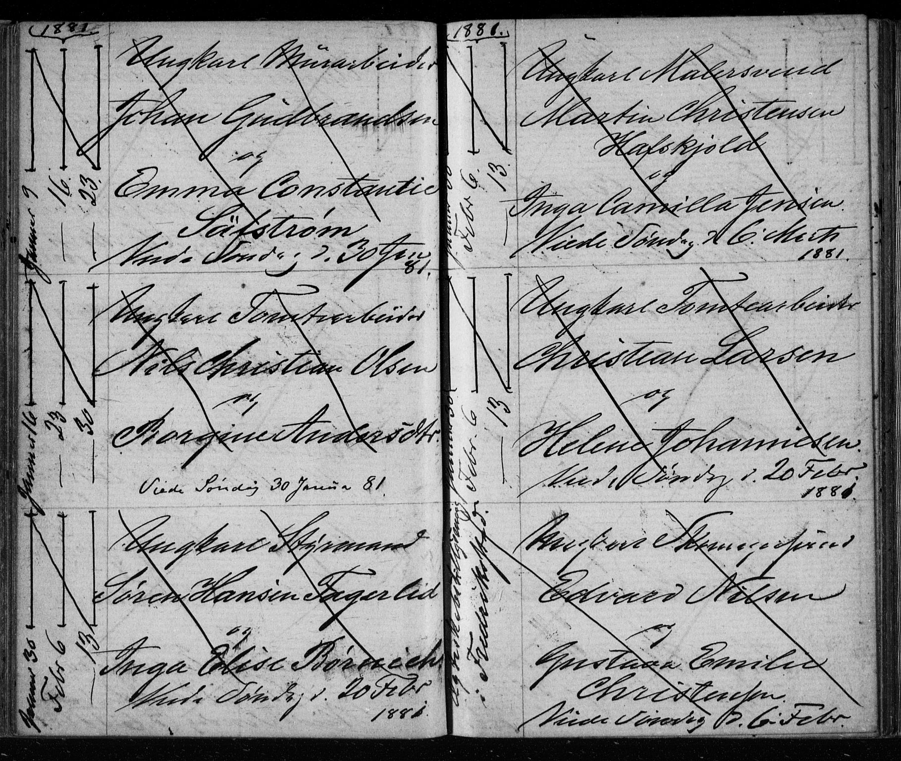 Bragernes kirkebøker, AV/SAKO-A-6/H/Ha/L0006: Banns register no. 6, 1873-1896