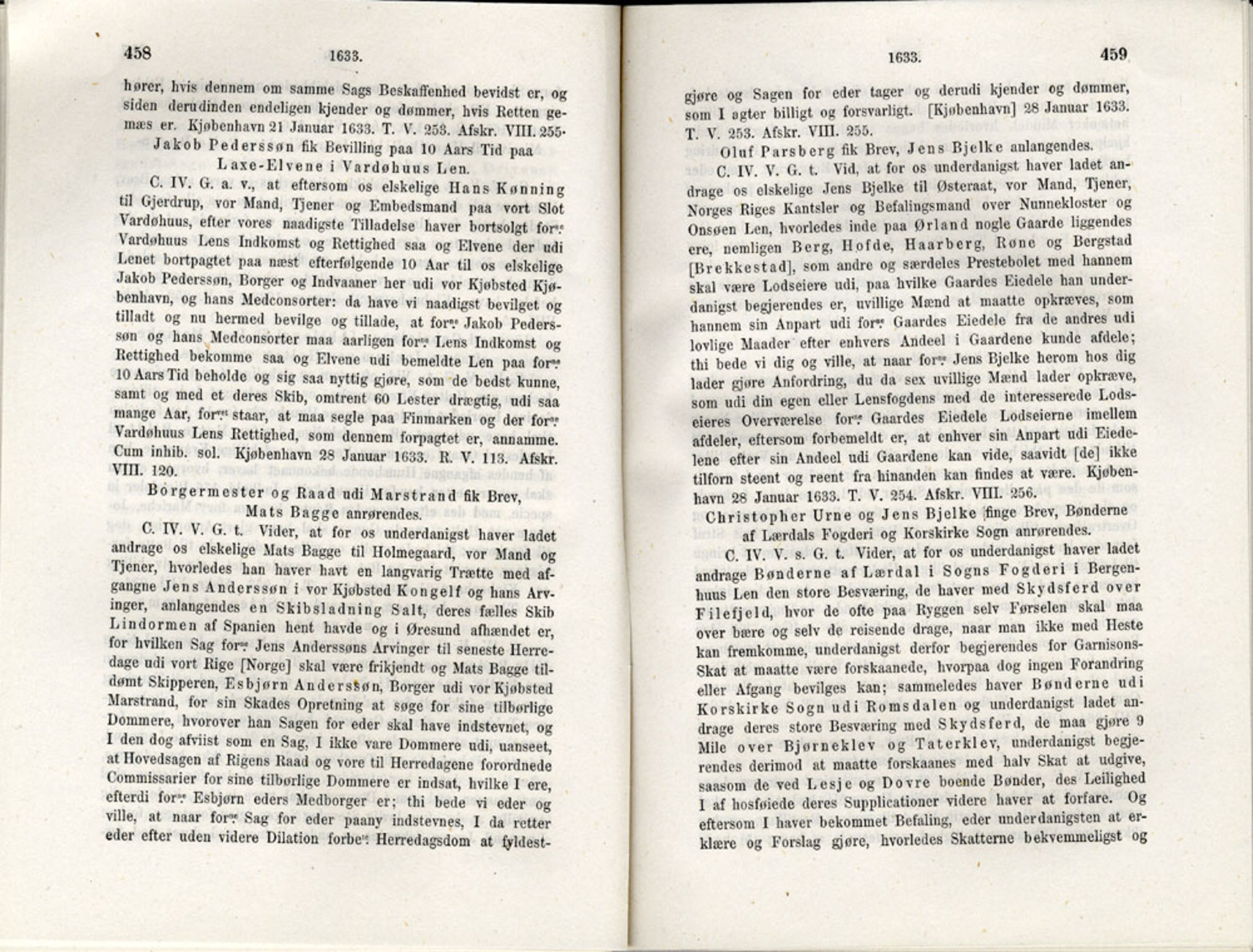 Publikasjoner utgitt av Det Norske Historiske Kildeskriftfond, PUBL/-/-/-: Norske Rigs-Registranter, bind 6, 1628-1634, p. 458-459