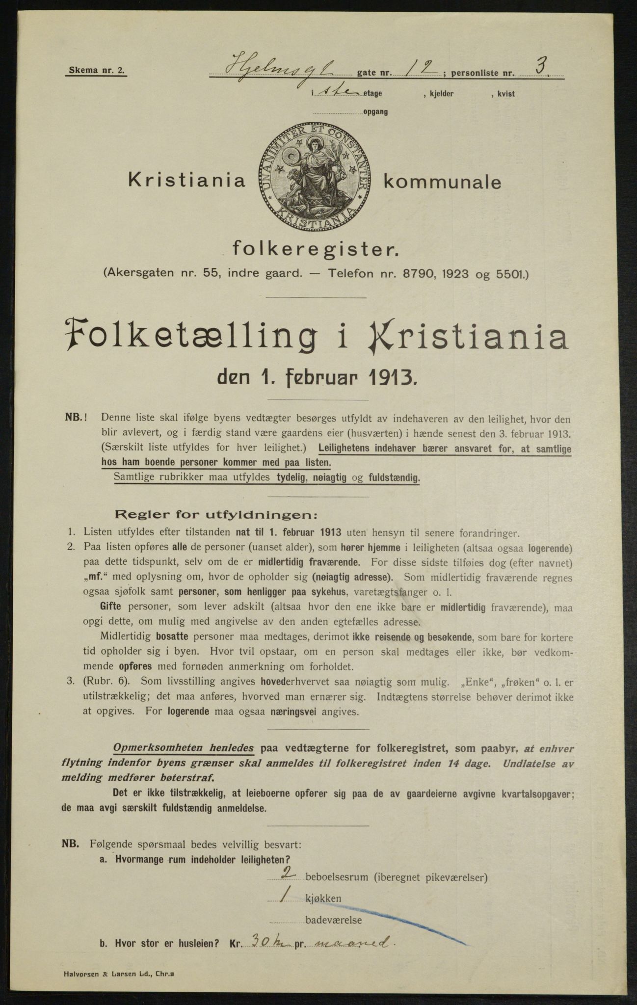 OBA, Municipal Census 1913 for Kristiania, 1913, p. 40062