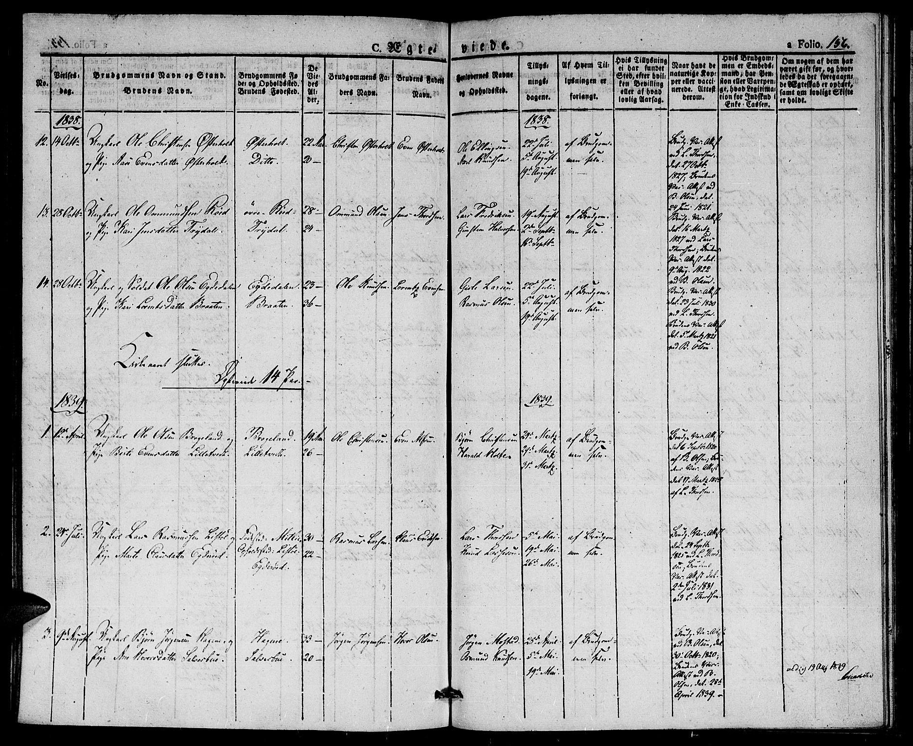 Gjerstad sokneprestkontor, AV/SAK-1111-0014/F/Fa/Faa/L0005: Parish register (official) no. A 5, 1829-1841, p. 156