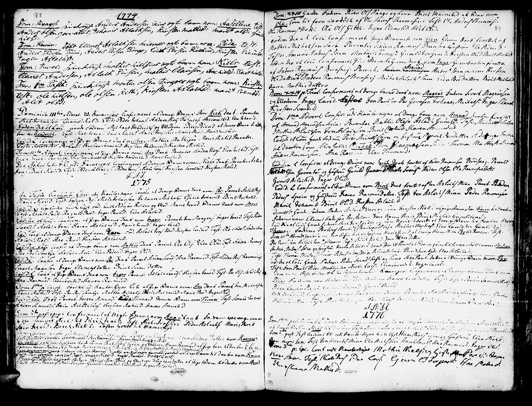 Kautokeino sokneprestembete, SATØ/S-1340/H/Ha/L0001.kirke: Parish register (official) no. 1, 1723-1776, p. 88-89