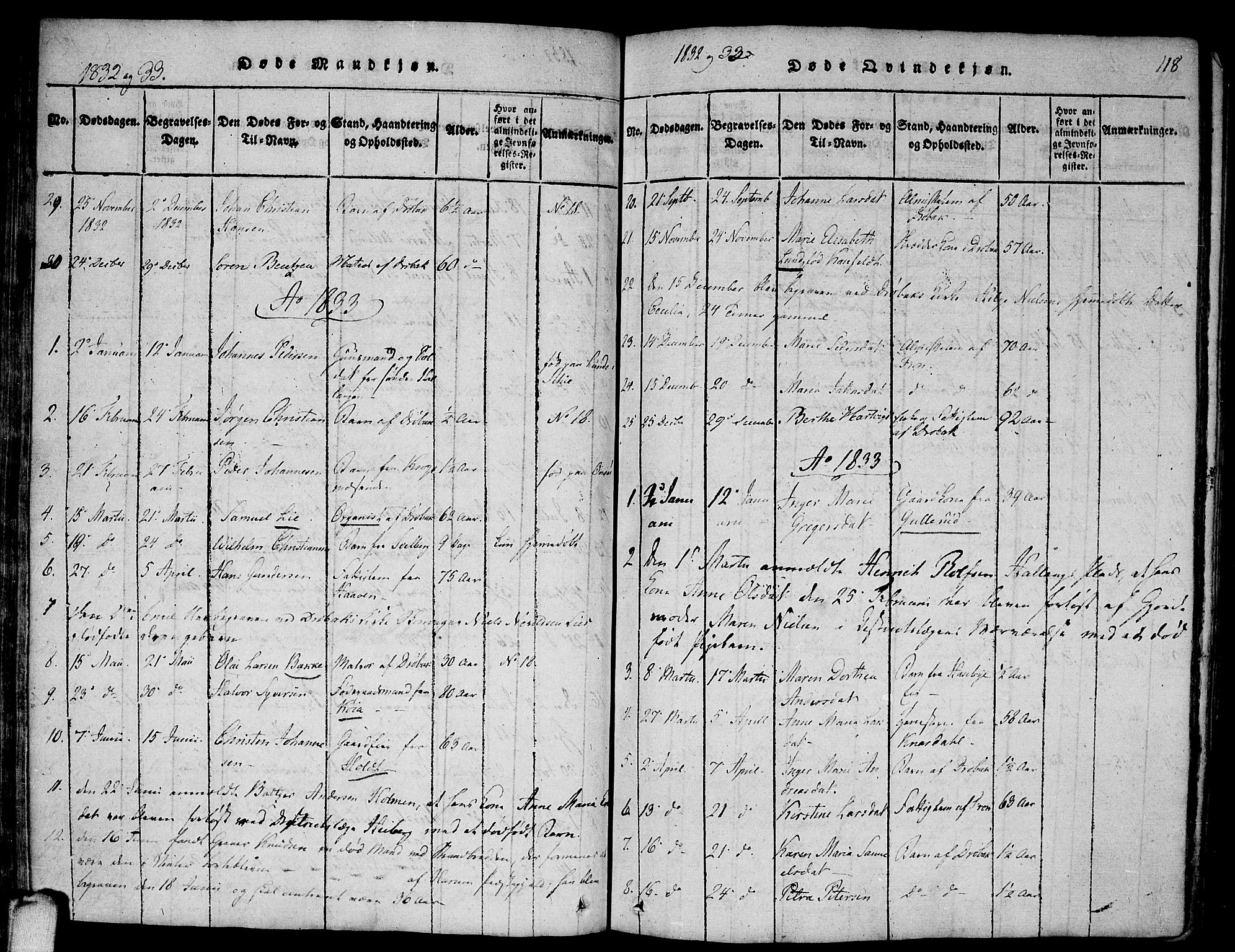 Drøbak prestekontor Kirkebøker, SAO/A-10142a/F/Fa/L0001: Parish register (official) no. I 1, 1816-1842, p. 118