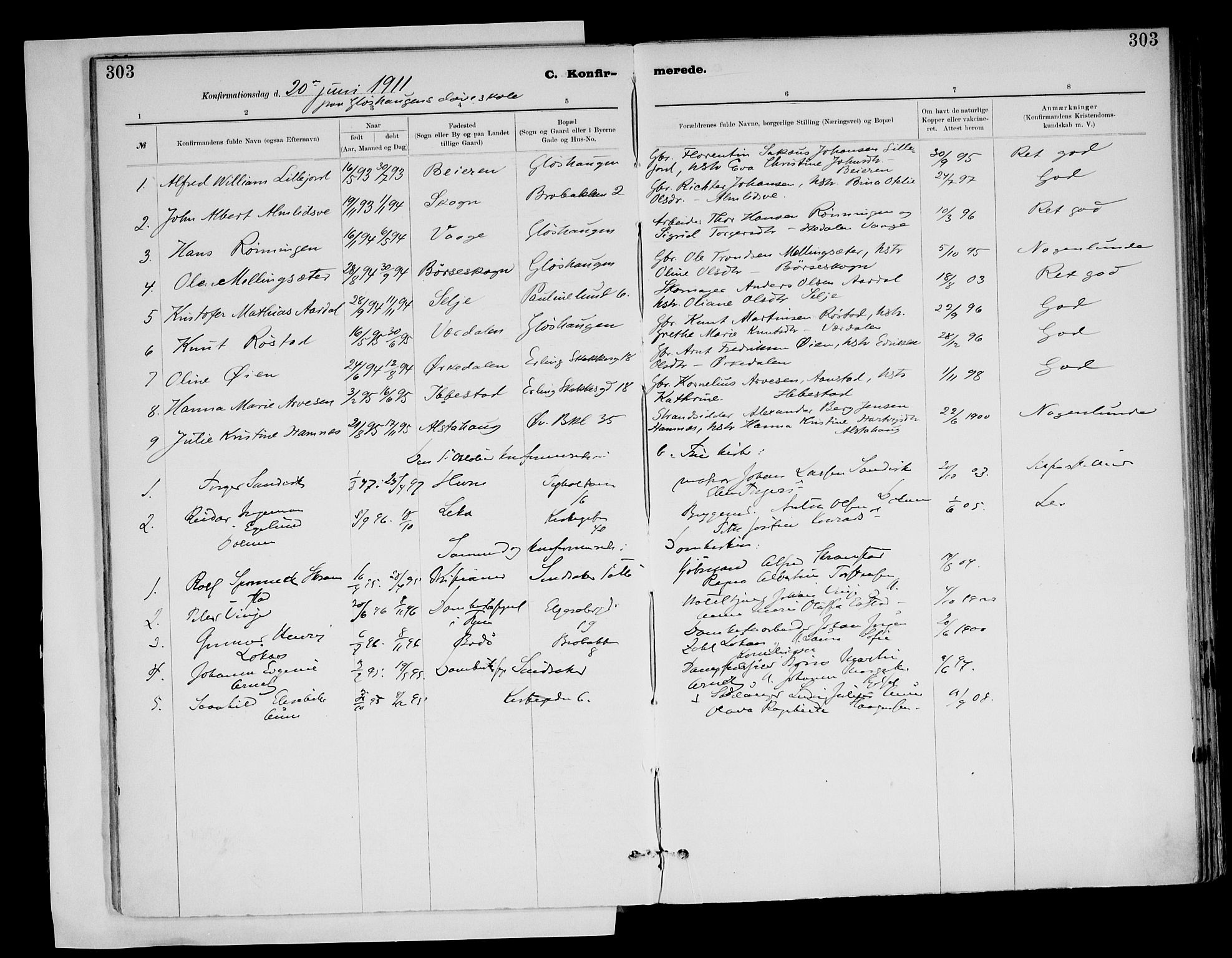 Ministerialprotokoller, klokkerbøker og fødselsregistre - Sør-Trøndelag, AV/SAT-A-1456/604/L0203: Parish register (official) no. 604A23, 1908-1916, p. 303