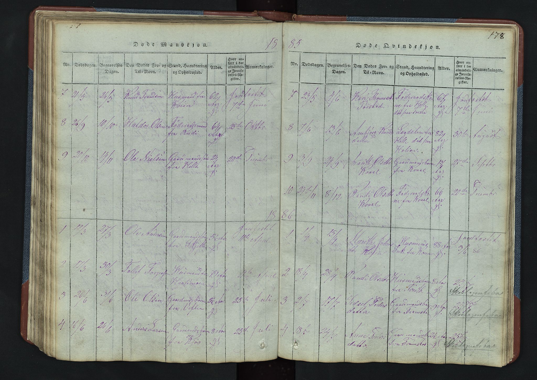 Vang prestekontor, Valdres, SAH/PREST-140/H/Hb/L0003: Parish register (copy) no. 3, 1814-1892, p. 178
