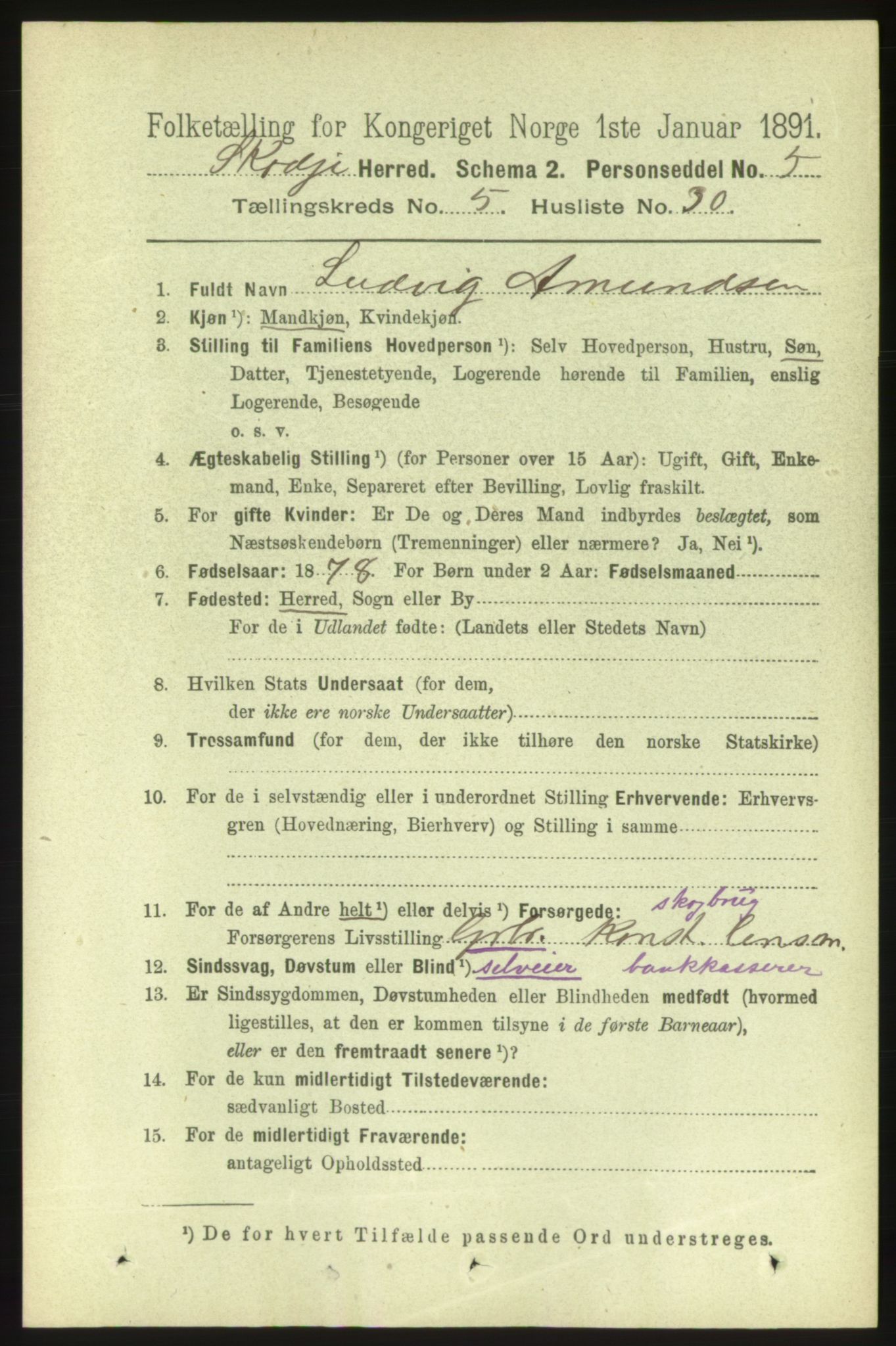 RA, 1891 census for 1529 Skodje, 1891, p. 1018