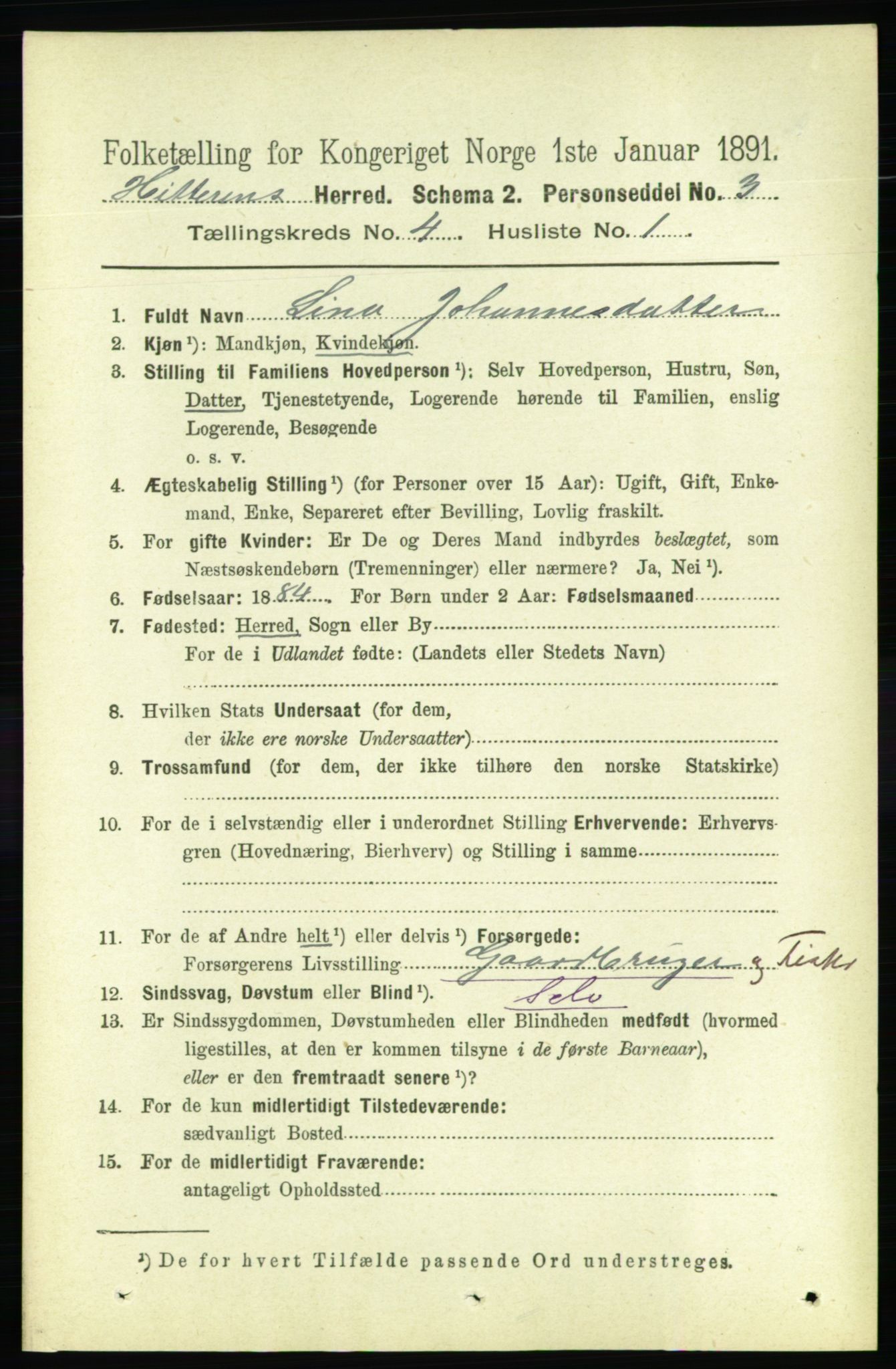 RA, 1891 census for 1617 Hitra, 1891, p. 740