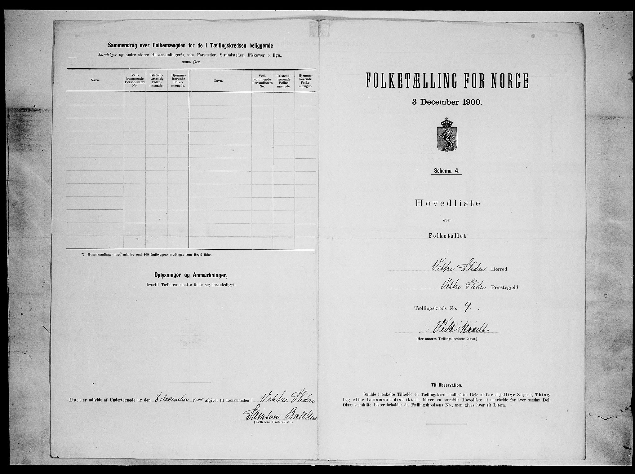 SAH, 1900 census for Vestre Slidre, 1900, p. 37