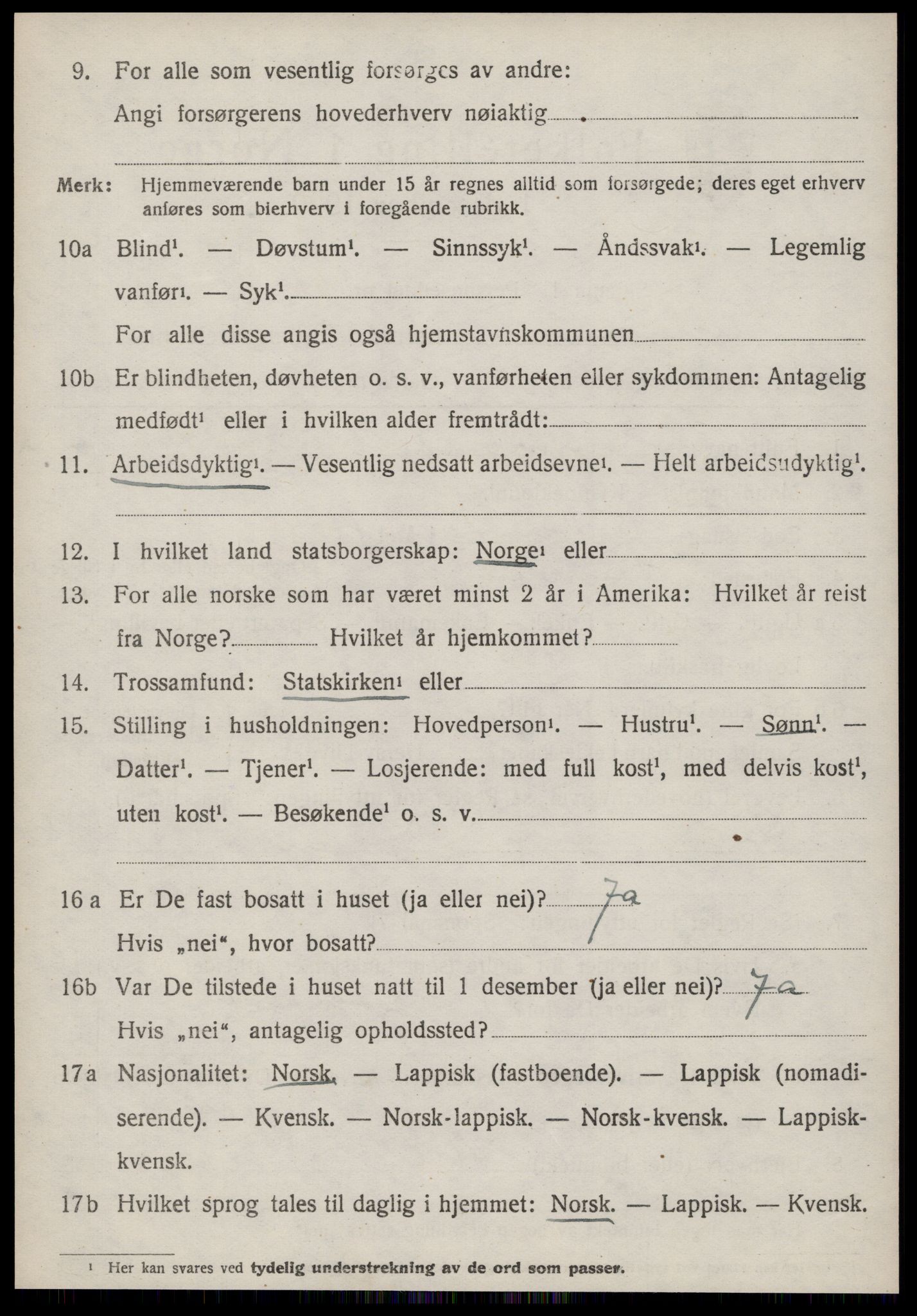 SAT, 1920 census for Rennebu, 1920, p. 2687