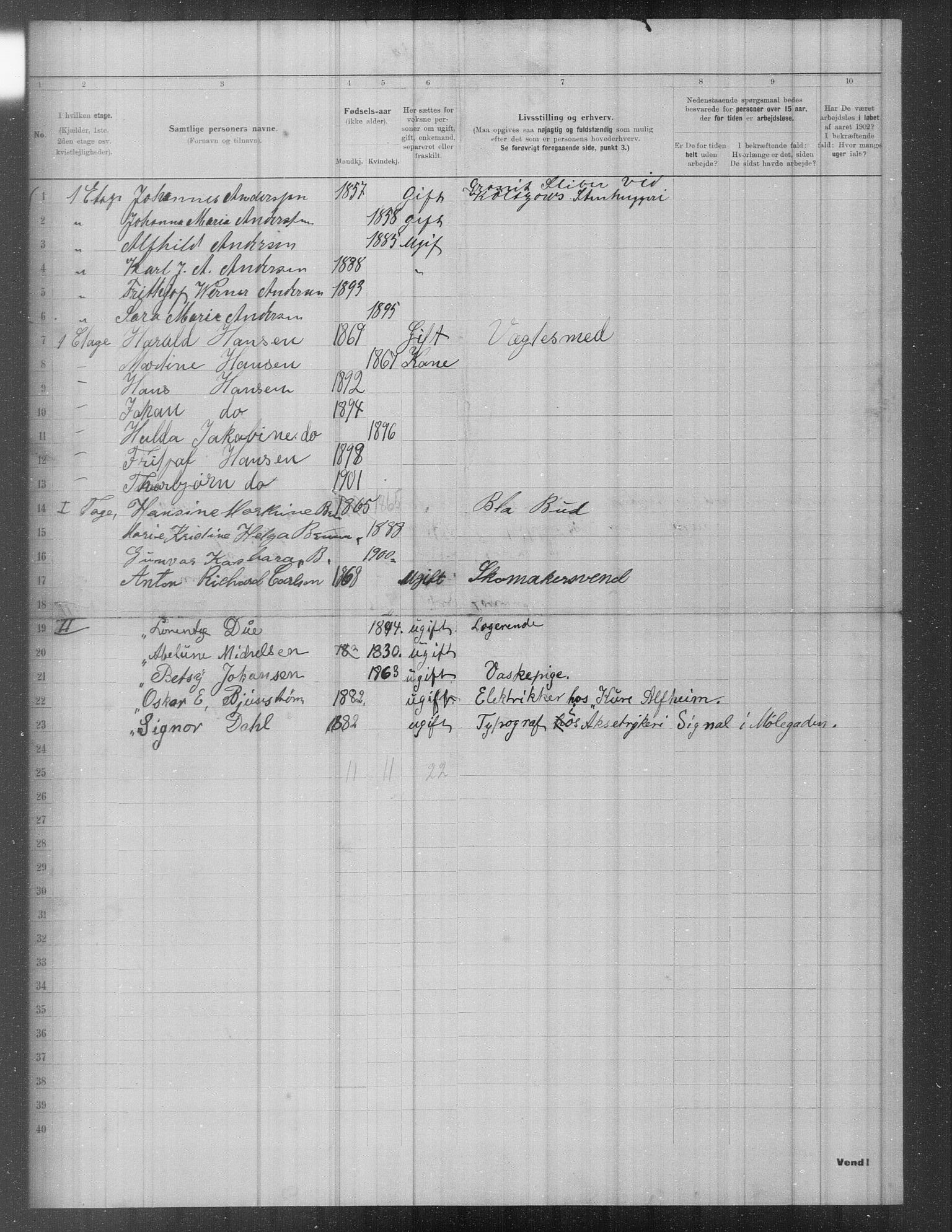 OBA, Municipal Census 1902 for Kristiania, 1902, p. 325