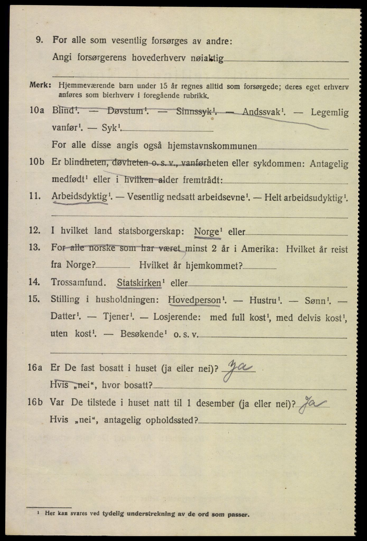 SAK, 1920 census for Lyngdal, 1920, p. 4872