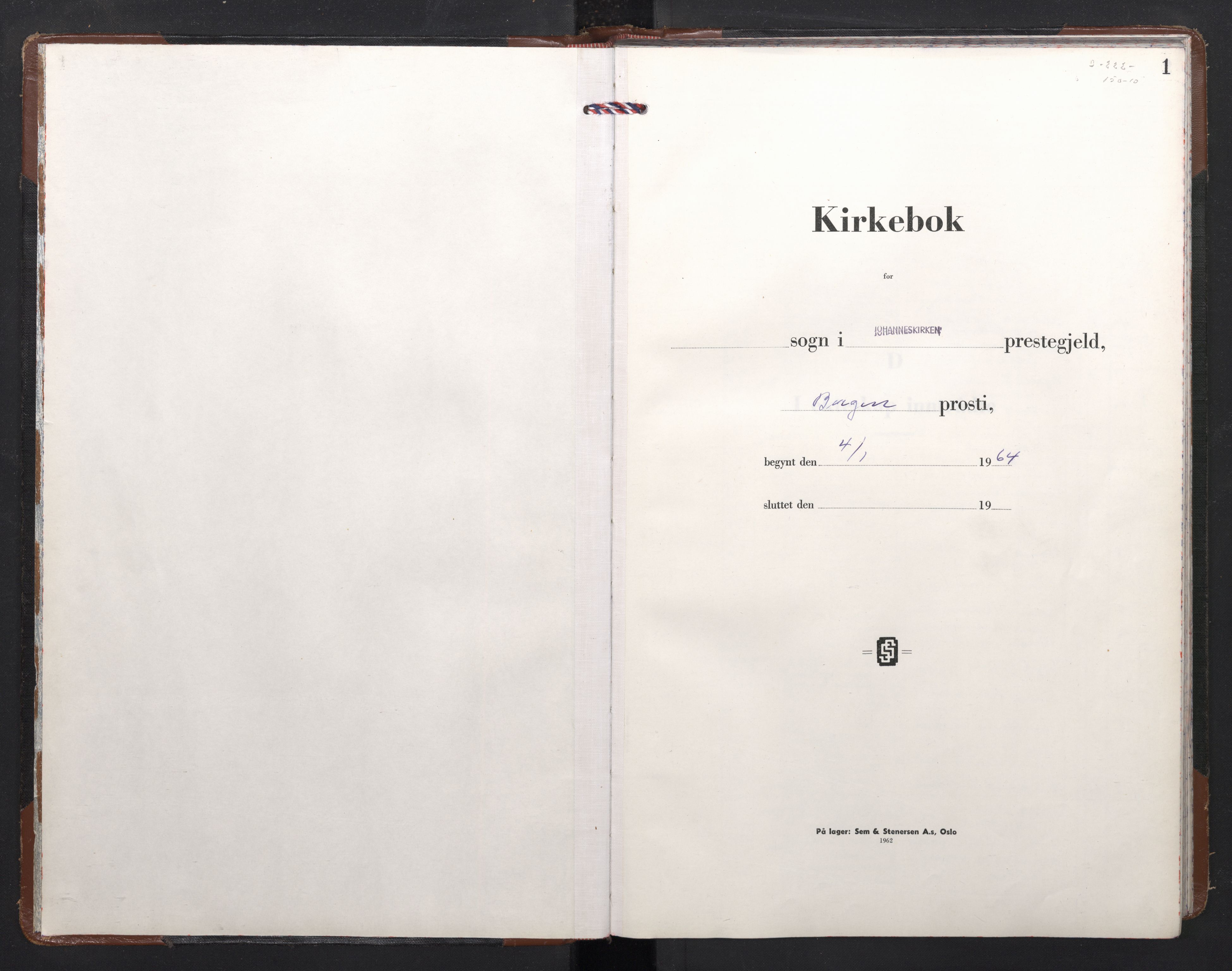 Johanneskirken sokneprestembete, AV/SAB-A-76001/H/Haa/L0016: Parish register (official) no. D 5, 1964-1969, p. 0b-1a