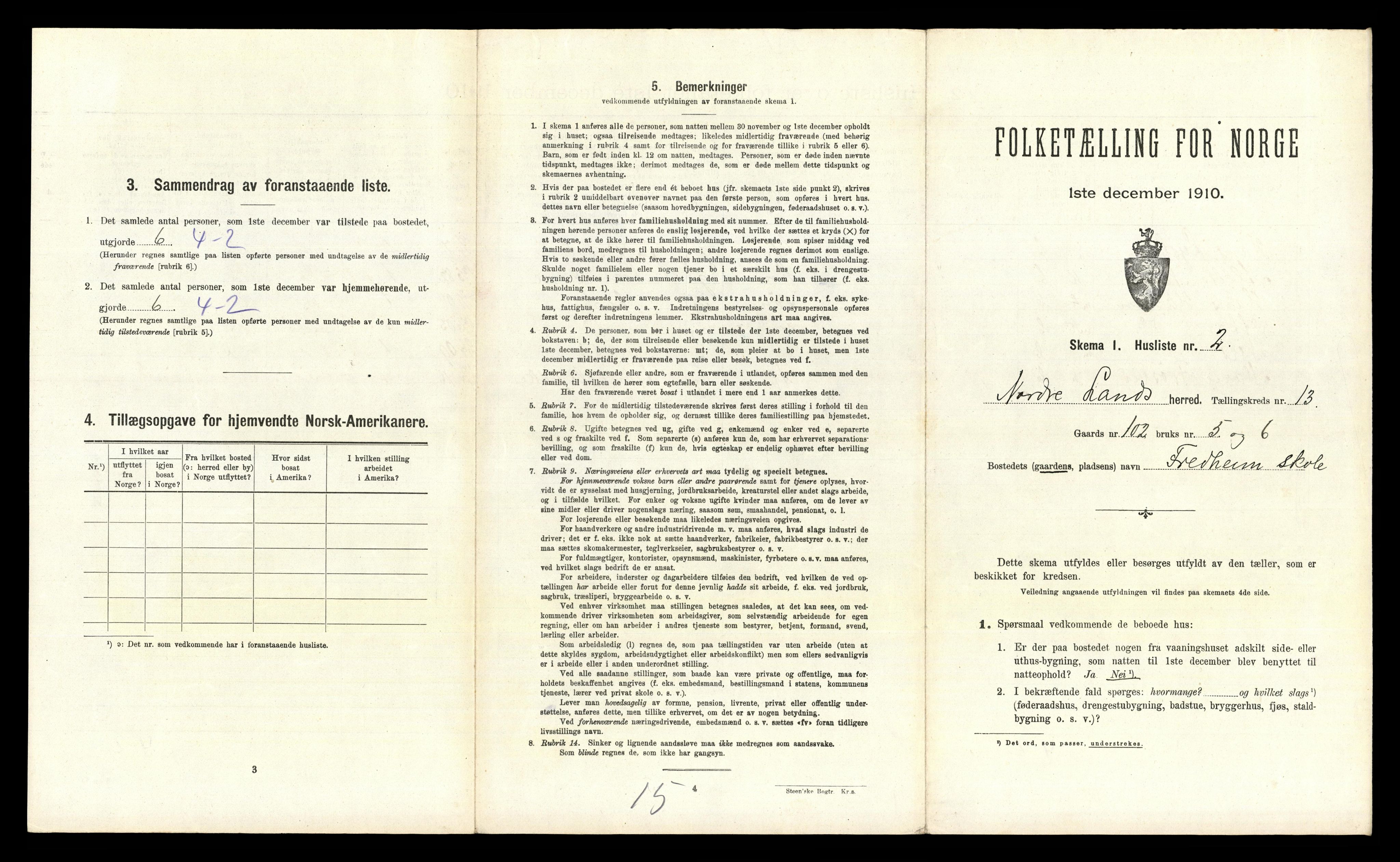 RA, 1910 census for Nordre Land, 1910, p. 1347