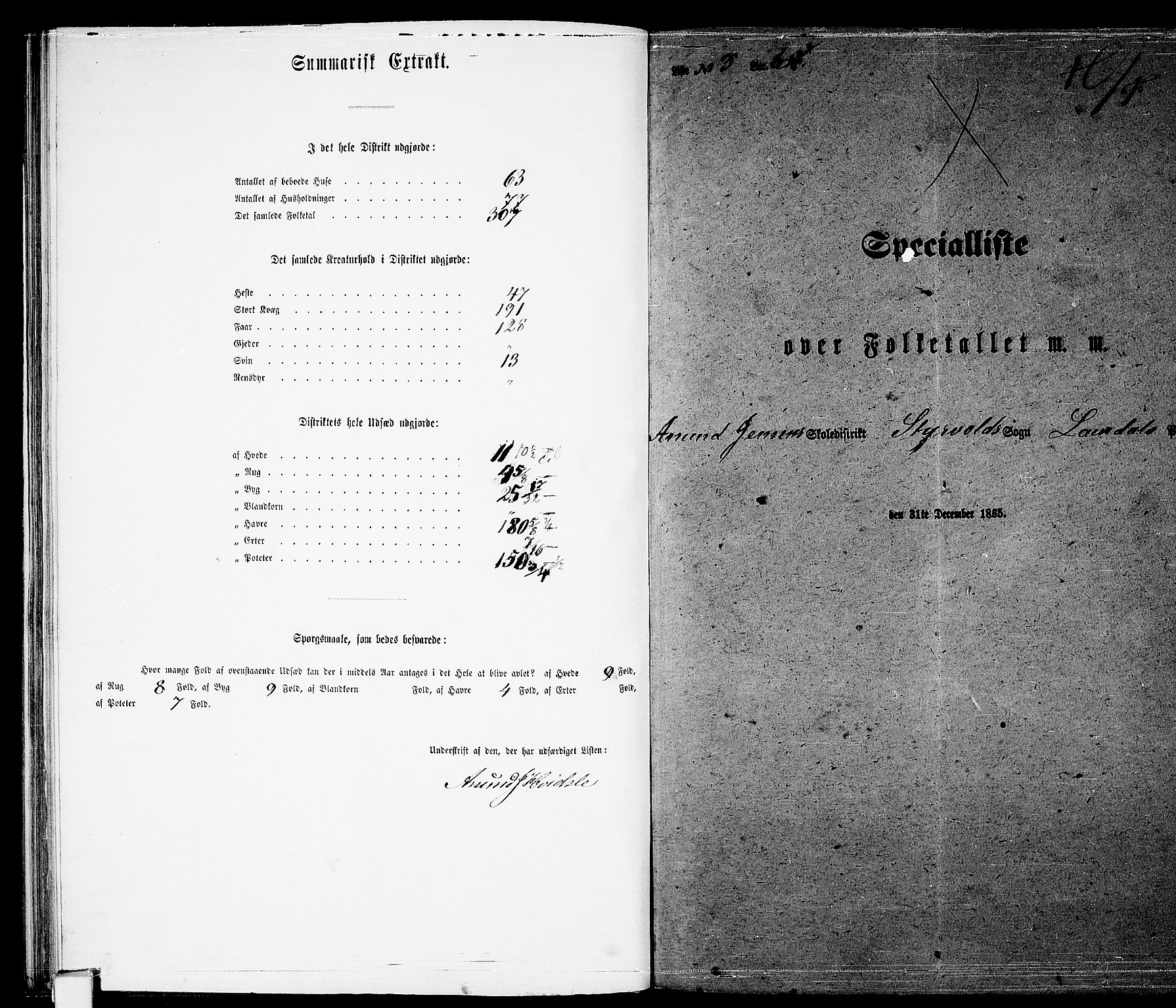 RA, 1865 census for Lardal, 1865, p. 61