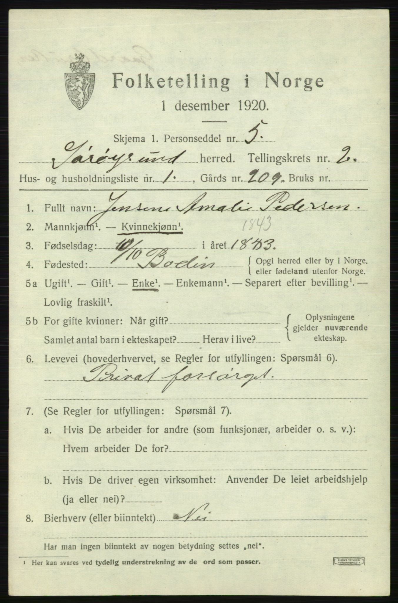 SATØ, 1920 census for Sørøysund rural district, 1920, p. 666