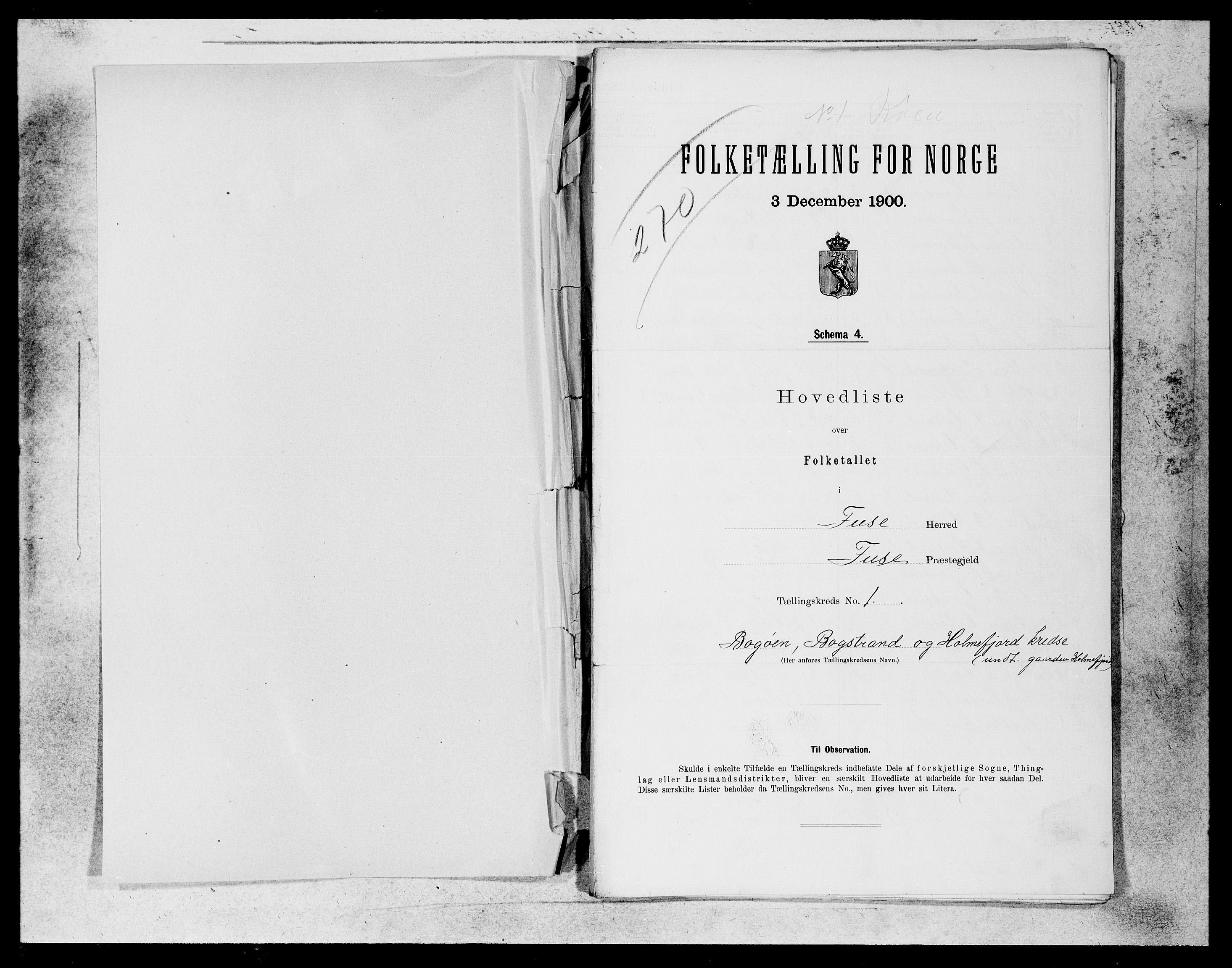 SAB, 1900 census for Fusa, 1900, p. 1