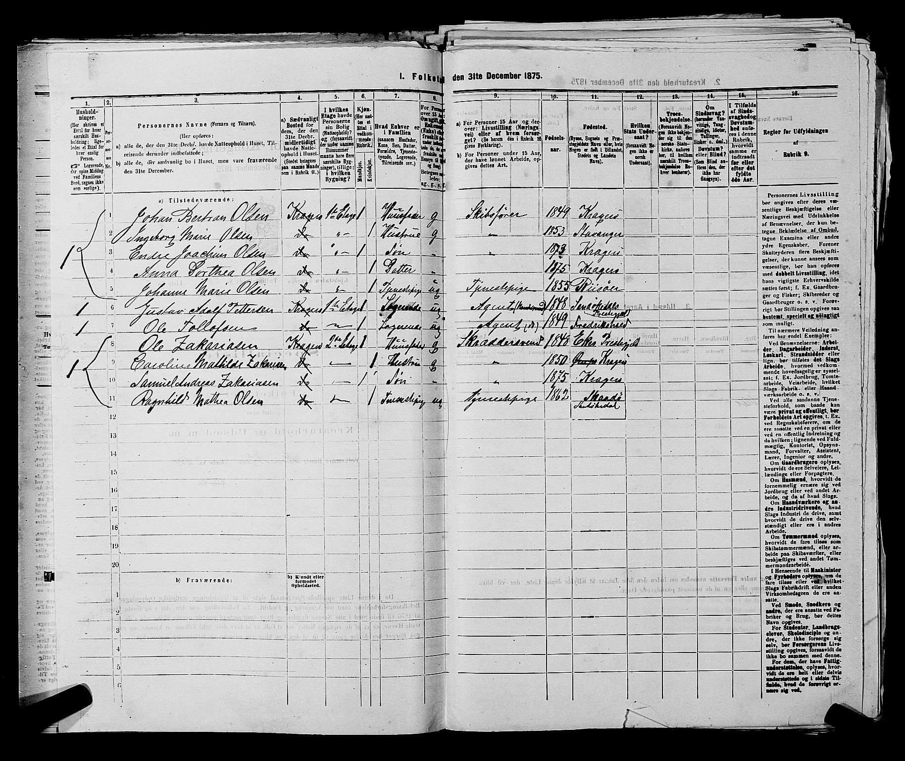 SAKO, 1875 census for 0801P Kragerø, 1875, p. 493