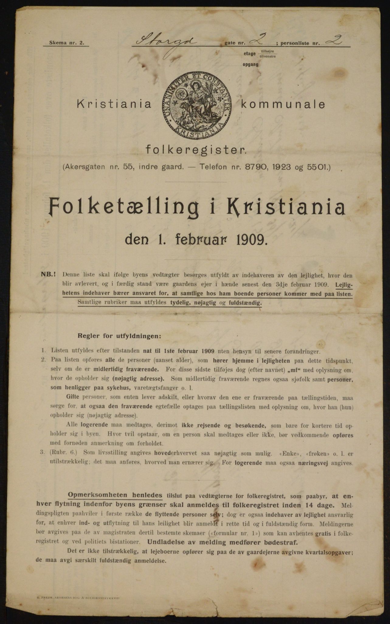 OBA, Municipal Census 1909 for Kristiania, 1909, p. 93008