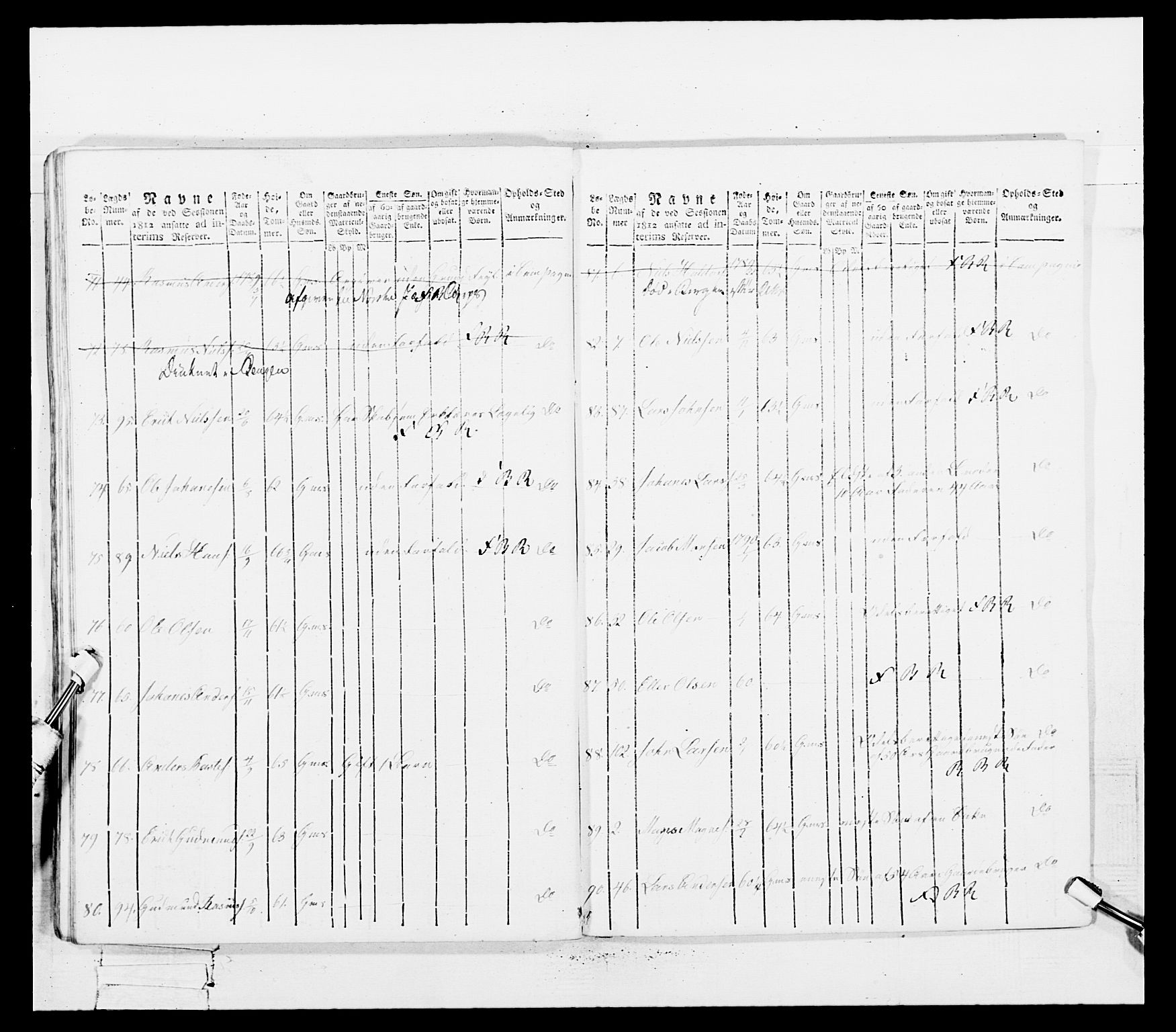 Generalitets- og kommissariatskollegiet, Det kongelige norske kommissariatskollegium, AV/RA-EA-5420/E/Eh/L0100: Bergenhusiske skarpskytterbataljon, 1812, p. 278