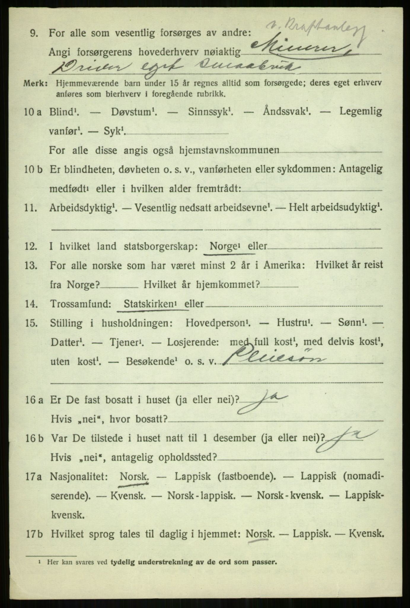 SATØ, 1920 census for Målselv, 1920, p. 2010