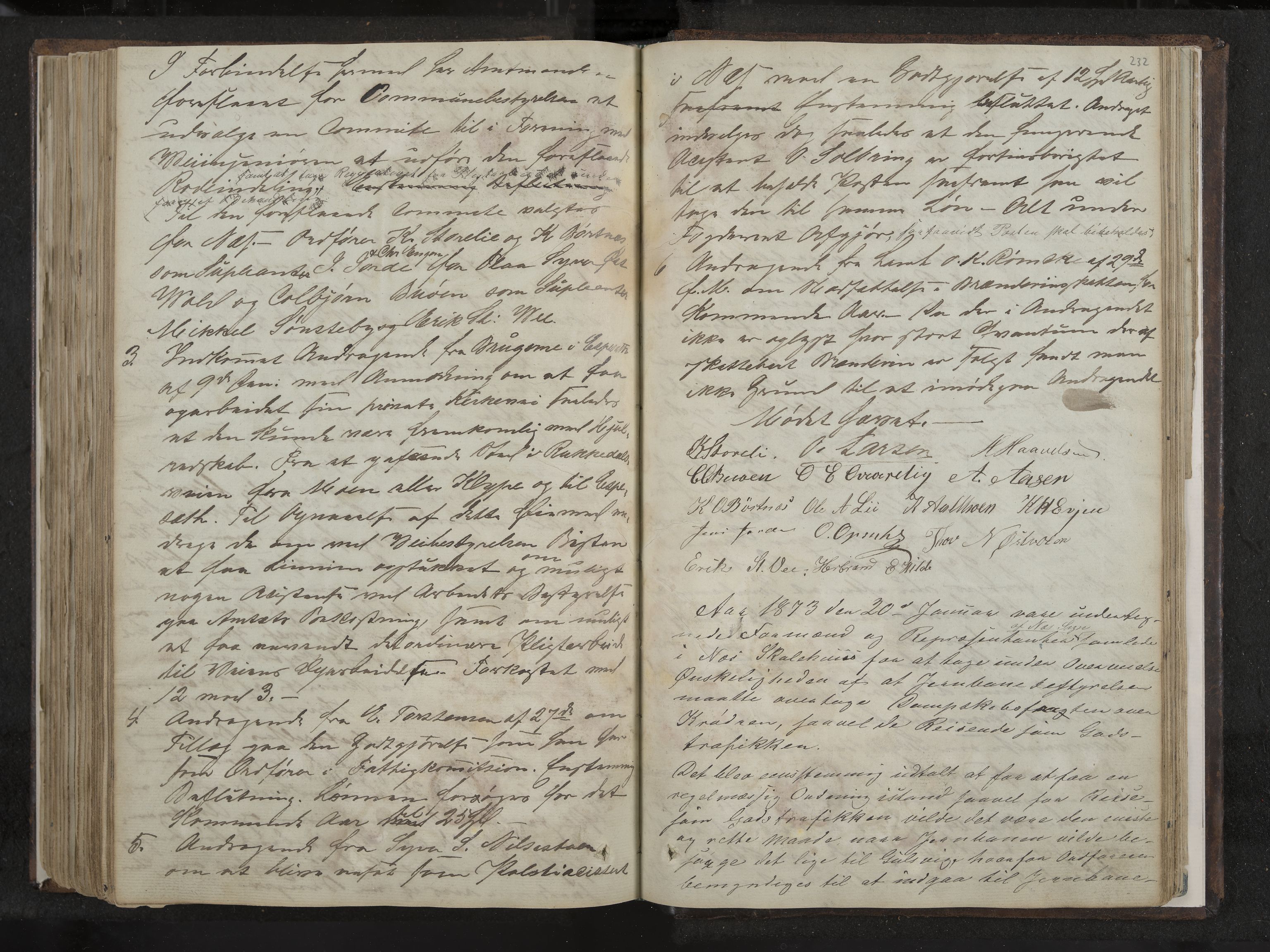 Nes formannskap og sentraladministrasjon, IKAK/0616021-1/A/Aa/L0001: Møtebok med register, 1838-1875, p. 232