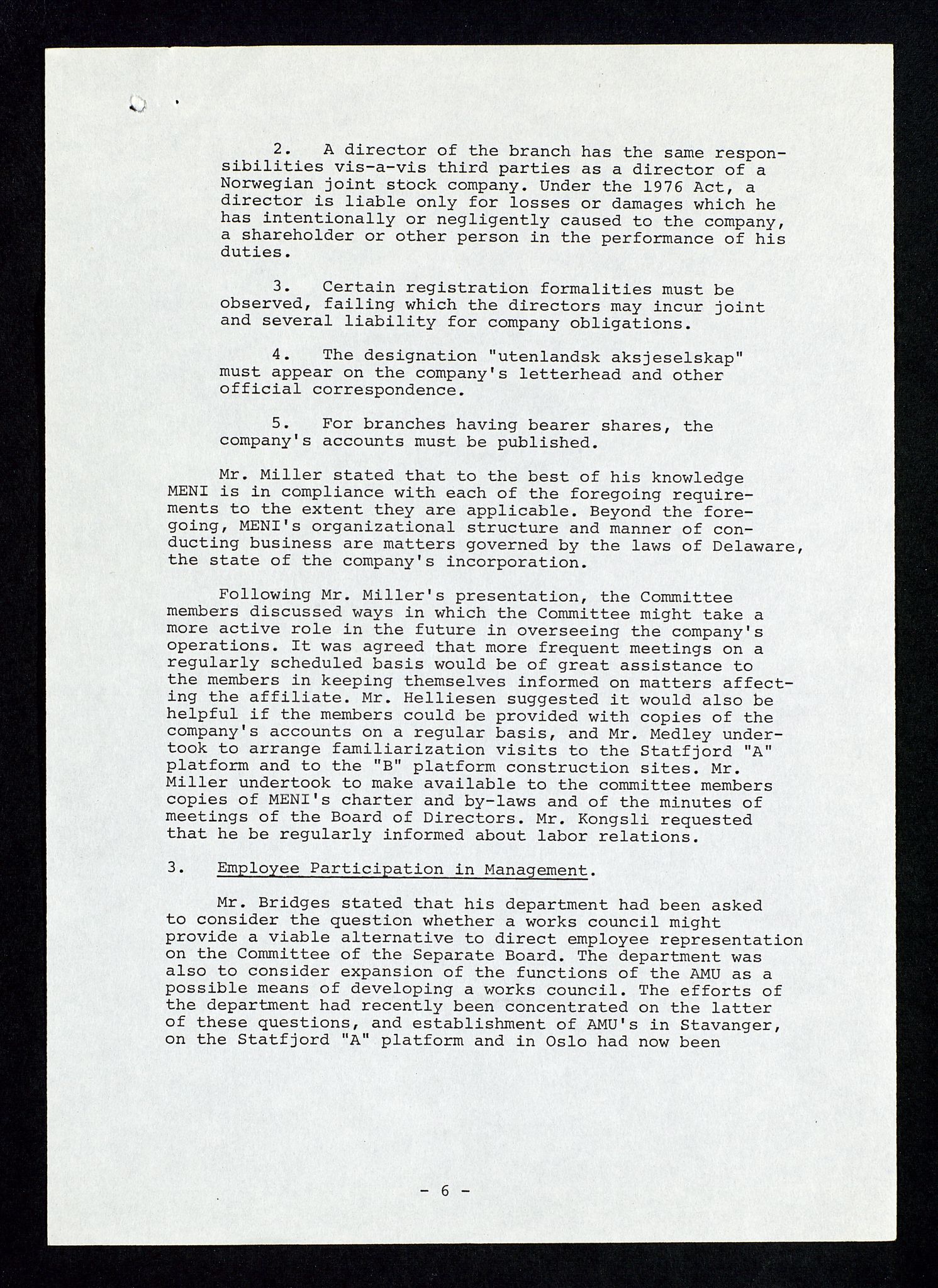 Pa 1578 - Mobil Exploration Norway Incorporated, AV/SAST-A-102024/4/D/Da/L0168: Sak og korrespondanse og styremøter, 1973-1986, p. 14