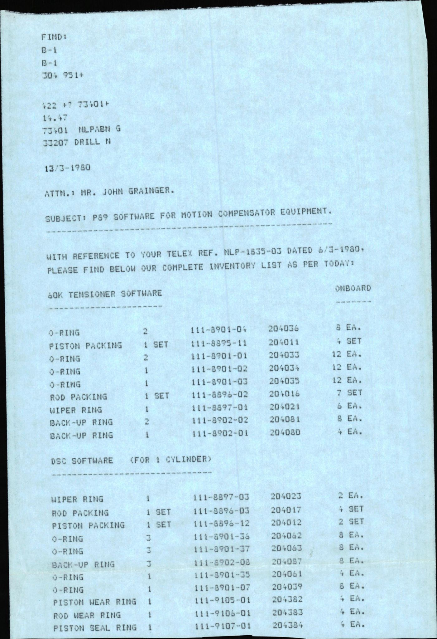 Pa 1503 - Stavanger Drilling AS, AV/SAST-A-101906/2/E/Eb/Eba/L0019: Alexander L. Kielland repair, 1974-1981