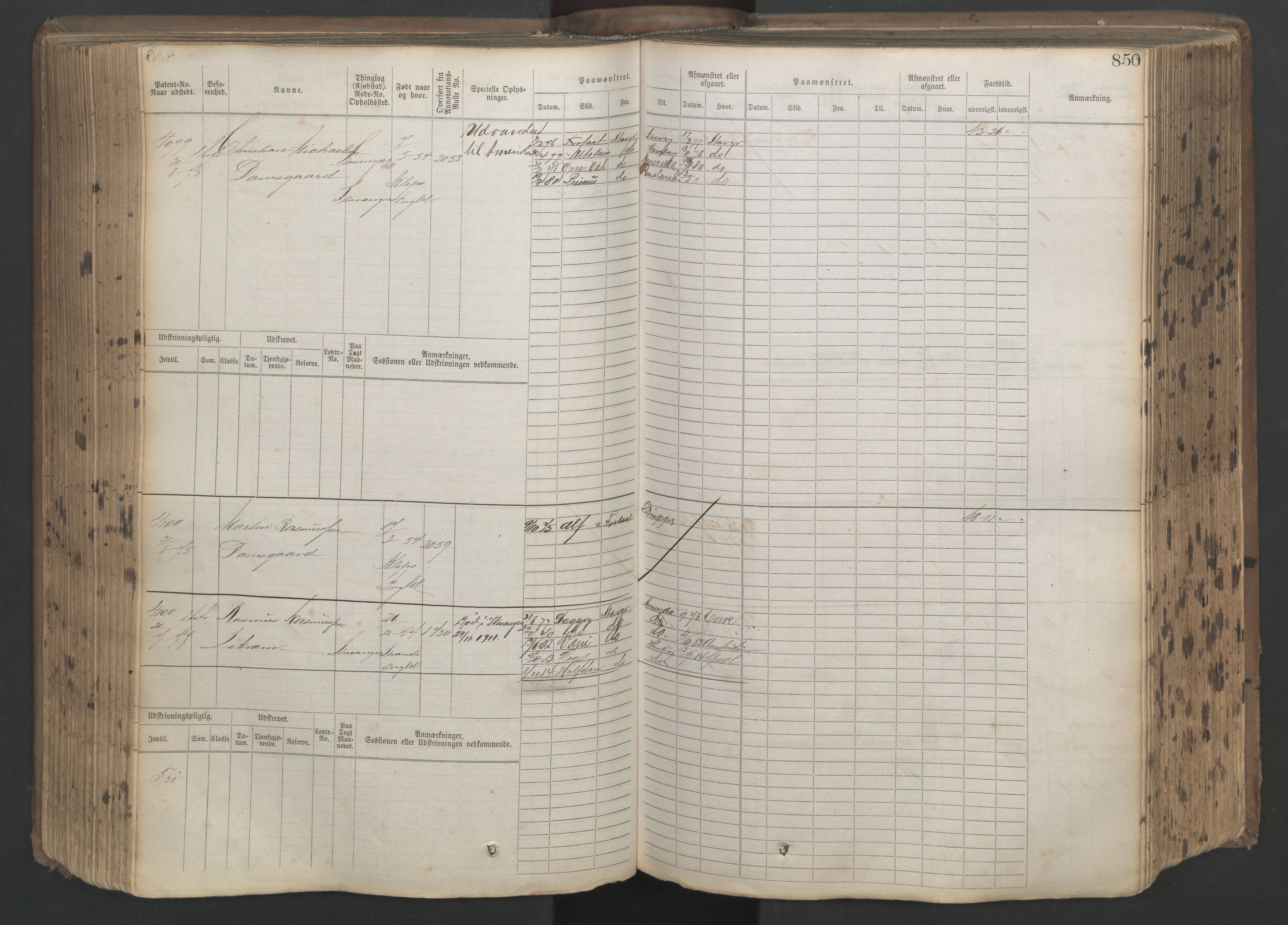 Stavanger sjømannskontor, AV/SAST-A-102006/F/Fb/Fbb/L0019: Sjøfartshovedrulle patnentnr. 3603-4803 (dublett), 1875, p. 253