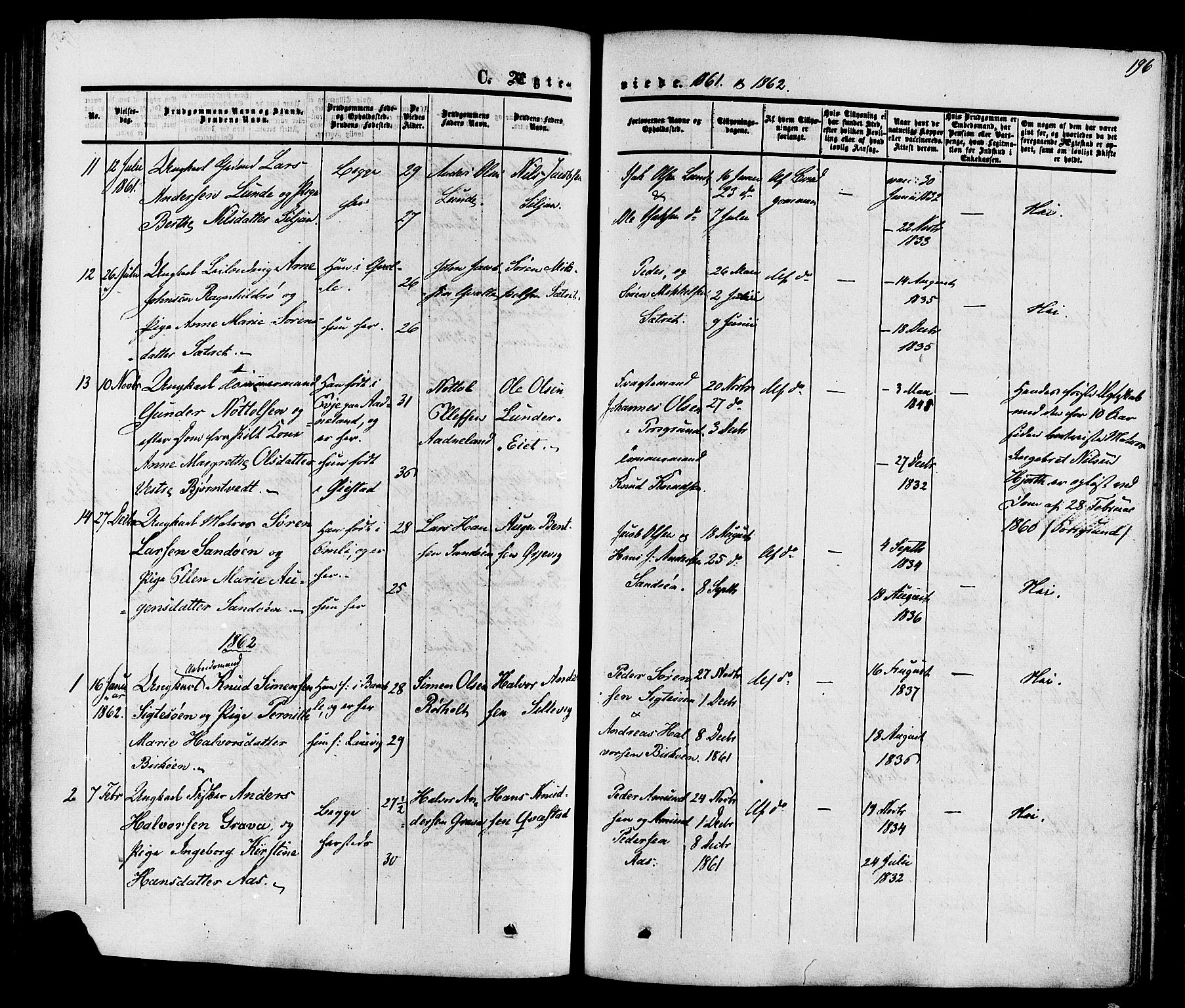 Eidanger kirkebøker, SAKO/A-261/F/Fa/L0010: Parish register (official) no. 10, 1859-1874, p. 196