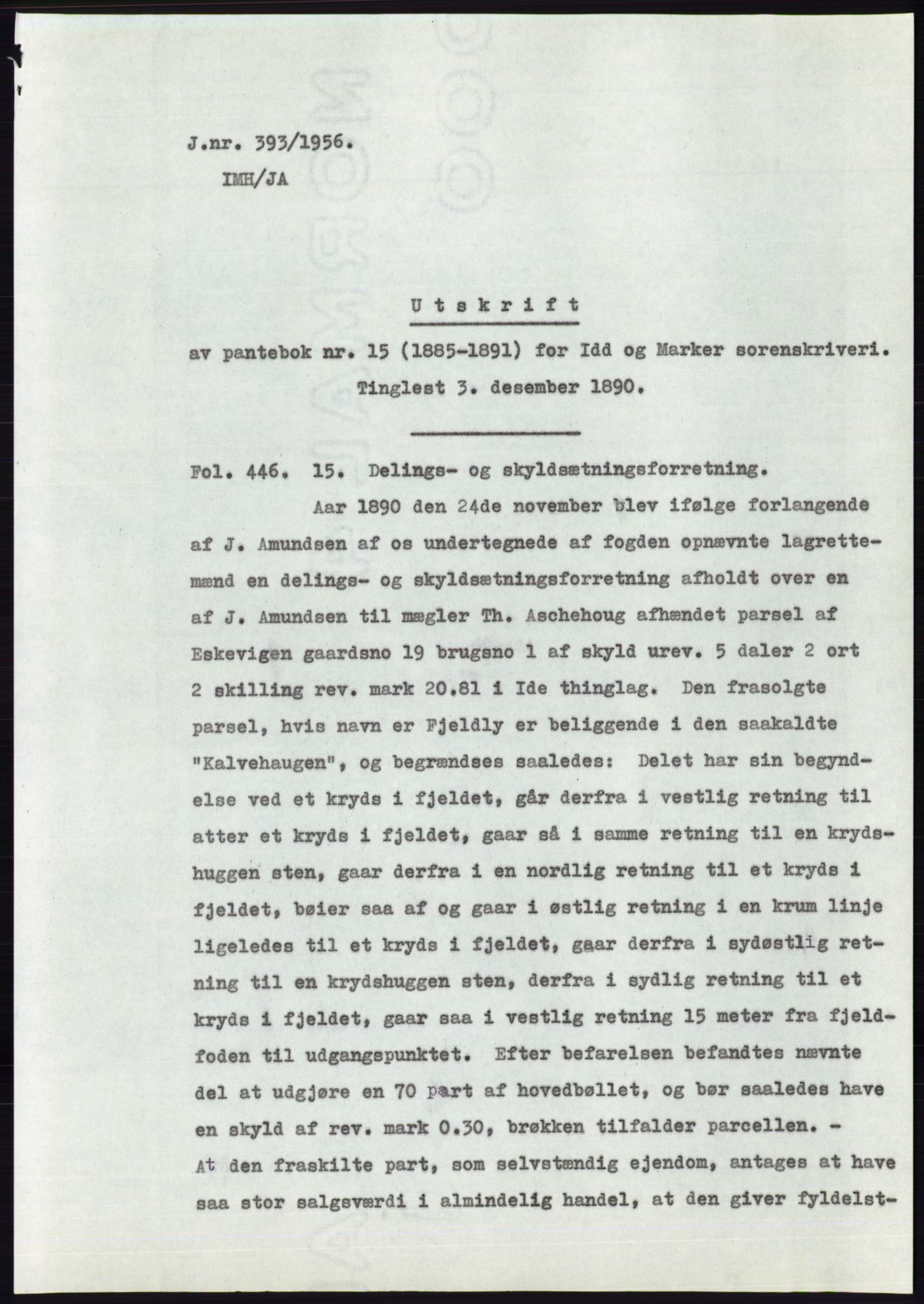 Statsarkivet i Oslo, SAO/A-10621/Z/Zd/L0004: Avskrifter, j.nr 1-797/1956, 1956, p. 283