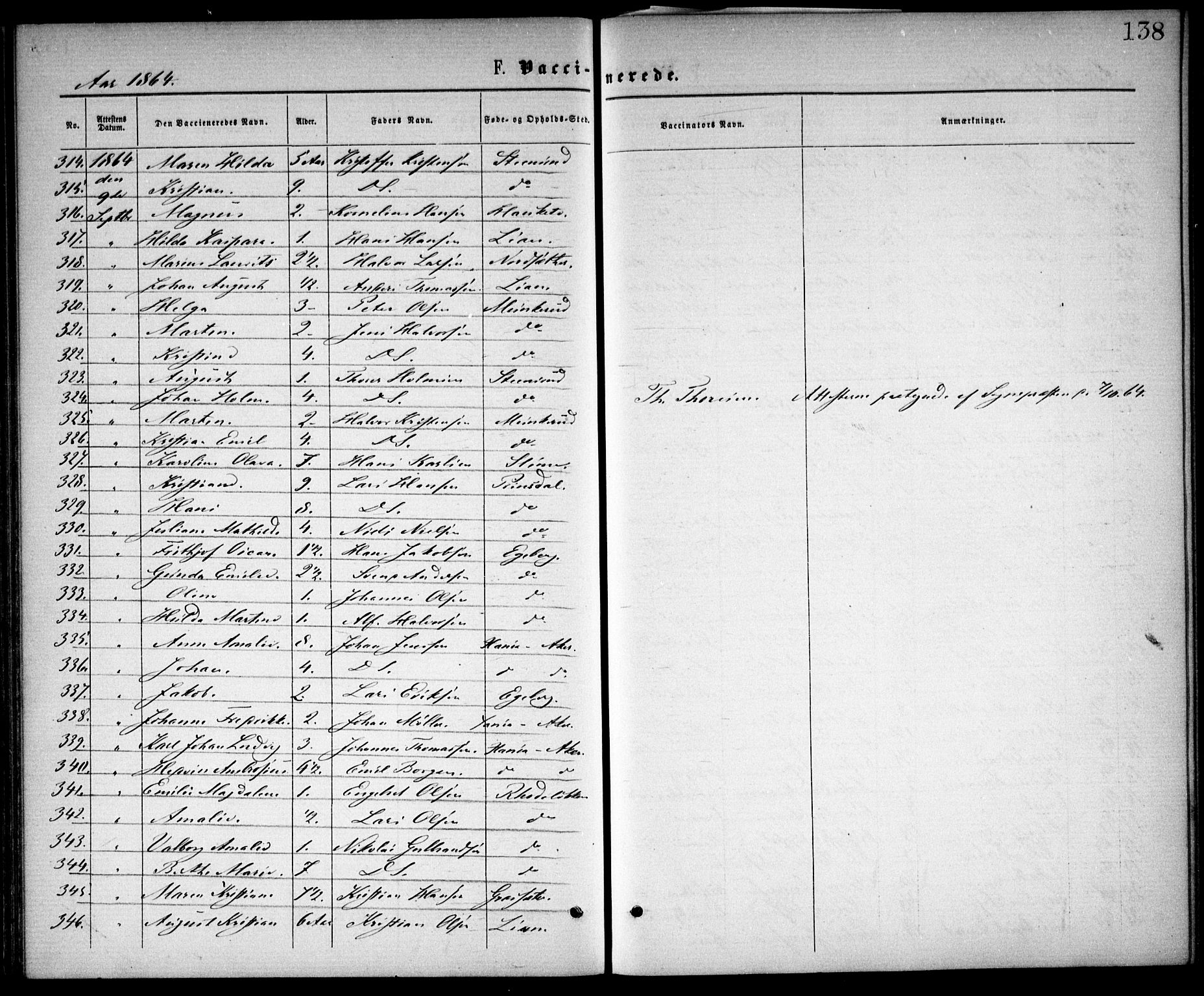 Østre Aker prestekontor Kirkebøker, SAO/A-10840/F/Fa/L0002: Parish register (official) no. I 2, 1861-1878, p. 138