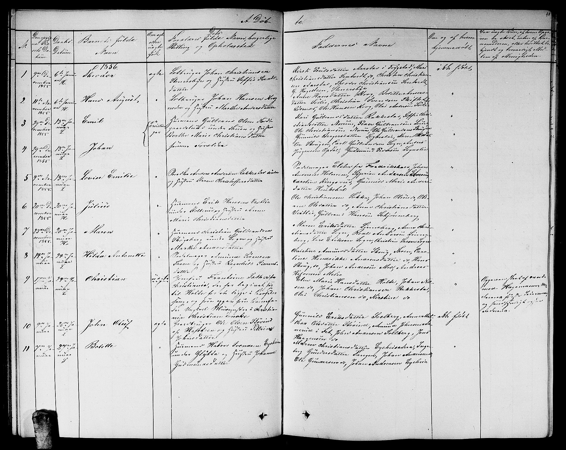 Høland prestekontor Kirkebøker, SAO/A-10346a/G/Ga/L0004: Parish register (copy) no. I 4, 1854-1862, p. 40