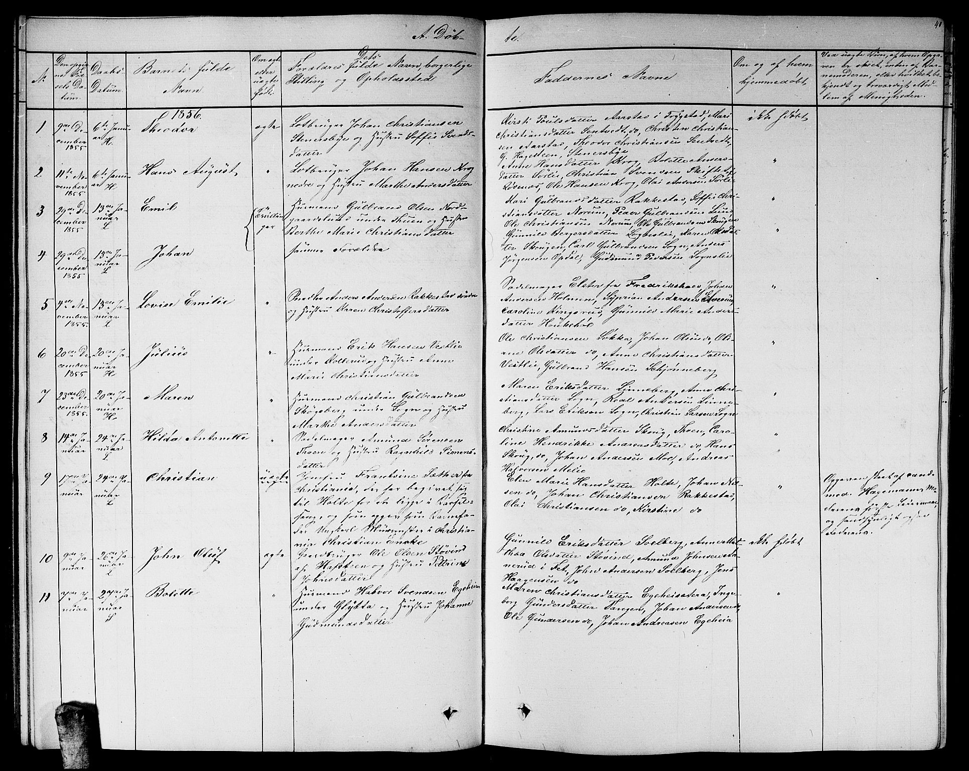 Høland prestekontor Kirkebøker, AV/SAO-A-10346a/G/Ga/L0004: Parish register (copy) no. I 4, 1854-1862, p. 40