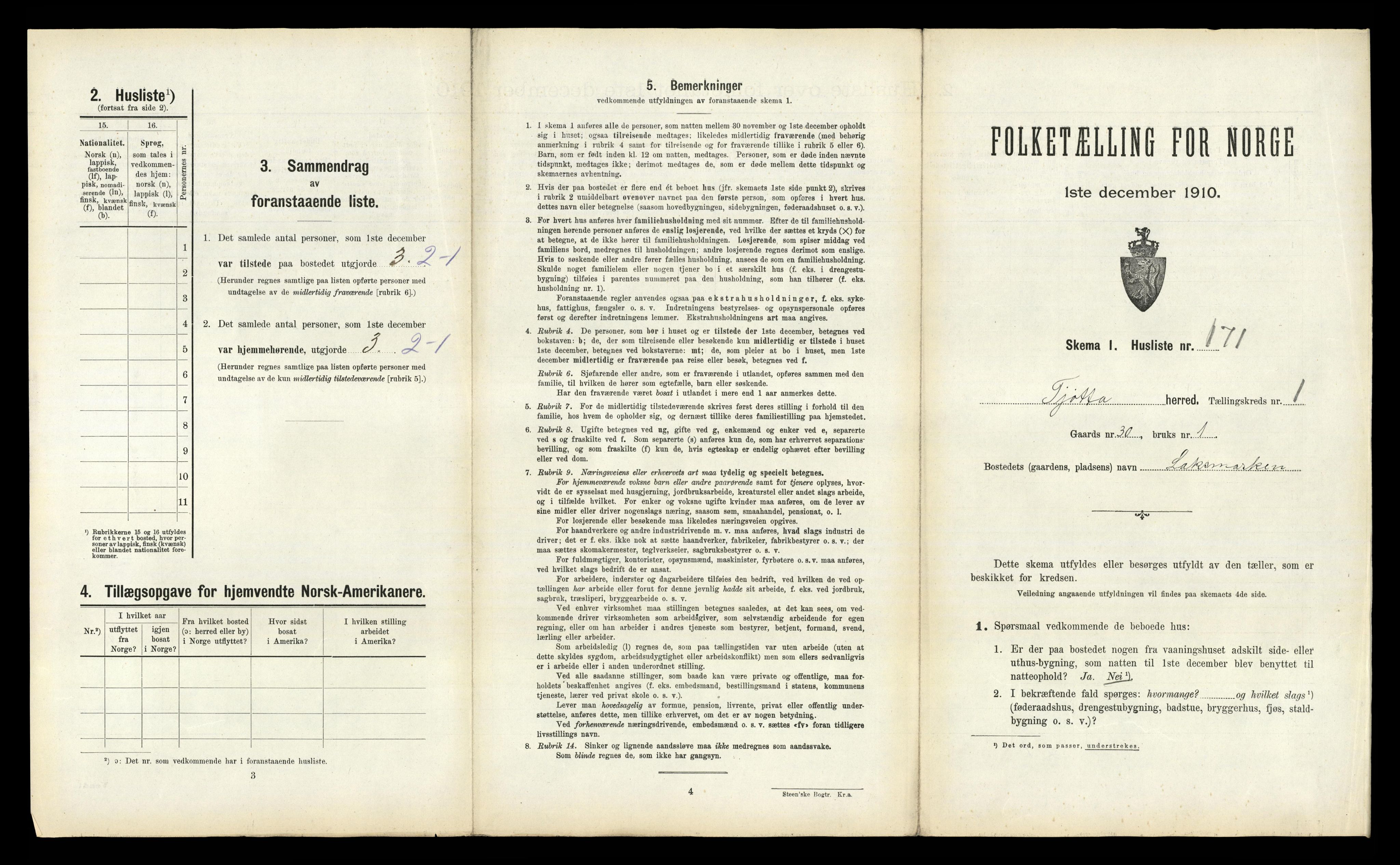 RA, 1910 census for Tjøtta, 1910, p. 371