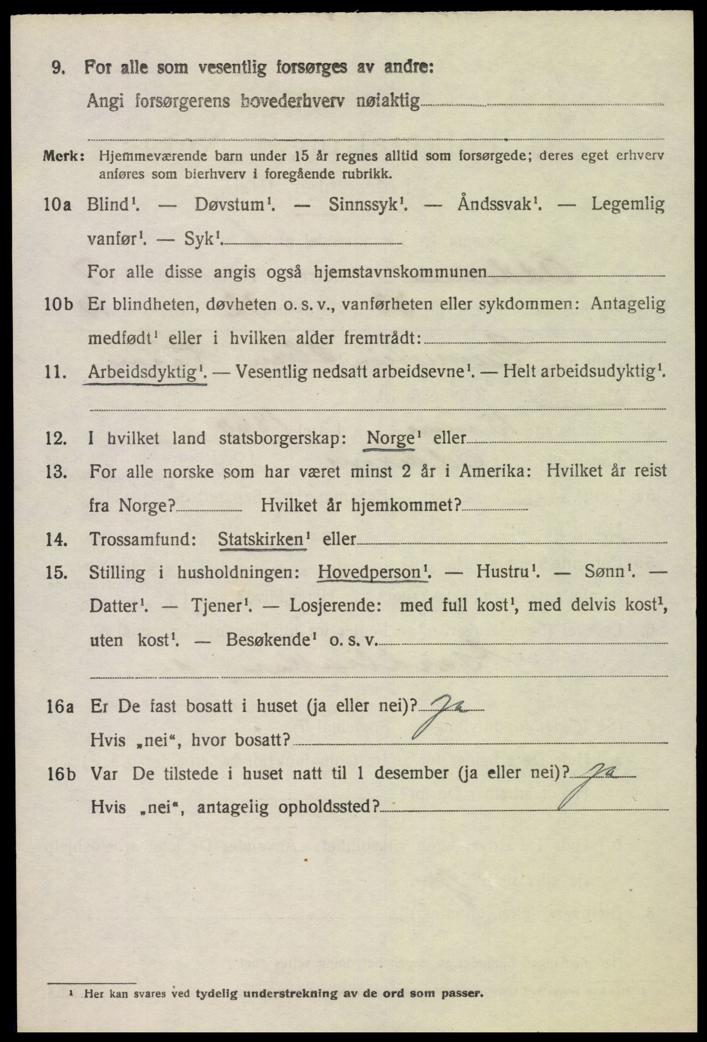 SAK, 1920 census for Oddernes, 1920, p. 5554