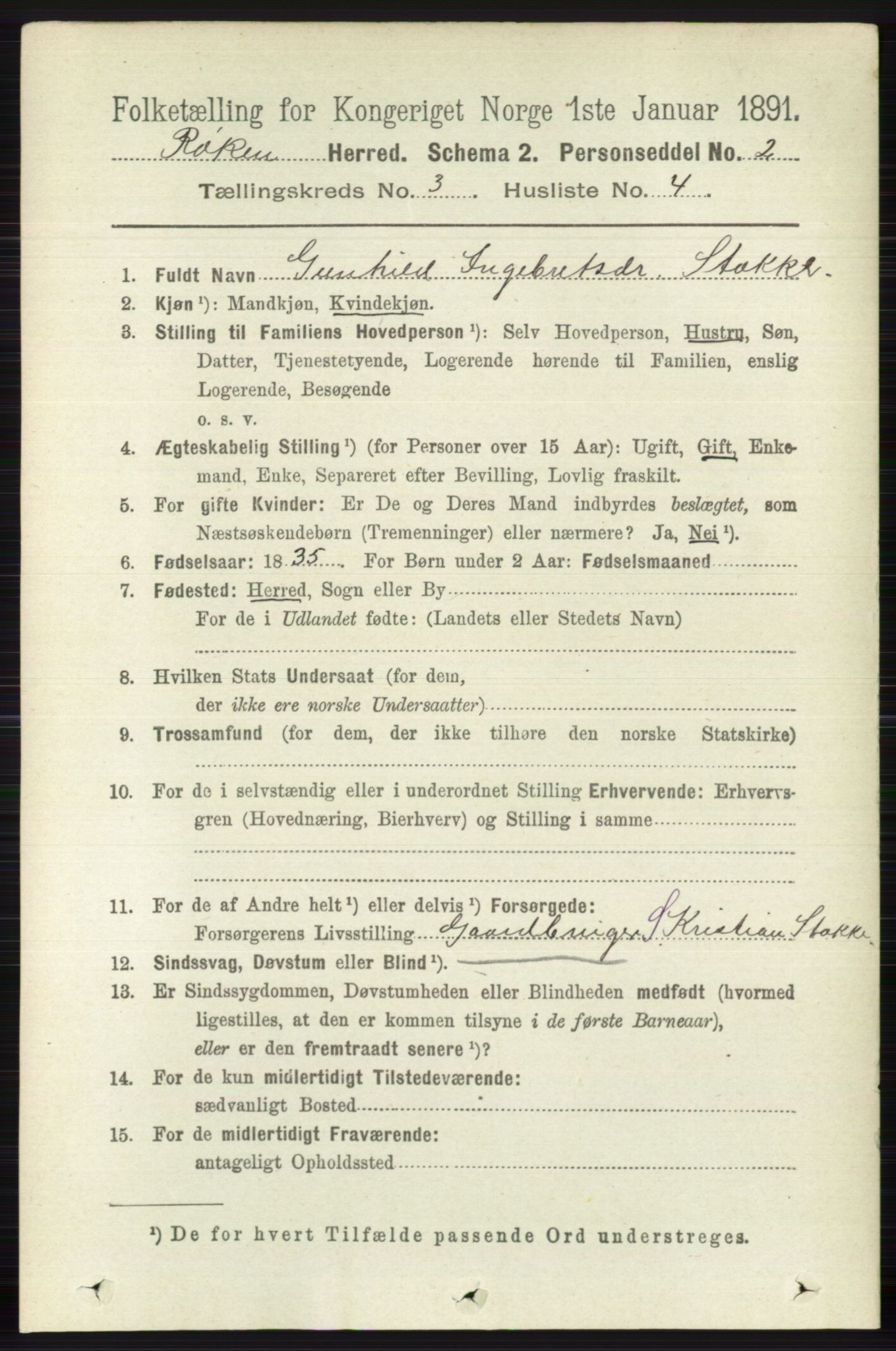 RA, 1891 census for 0627 Røyken, 1891, p. 1213