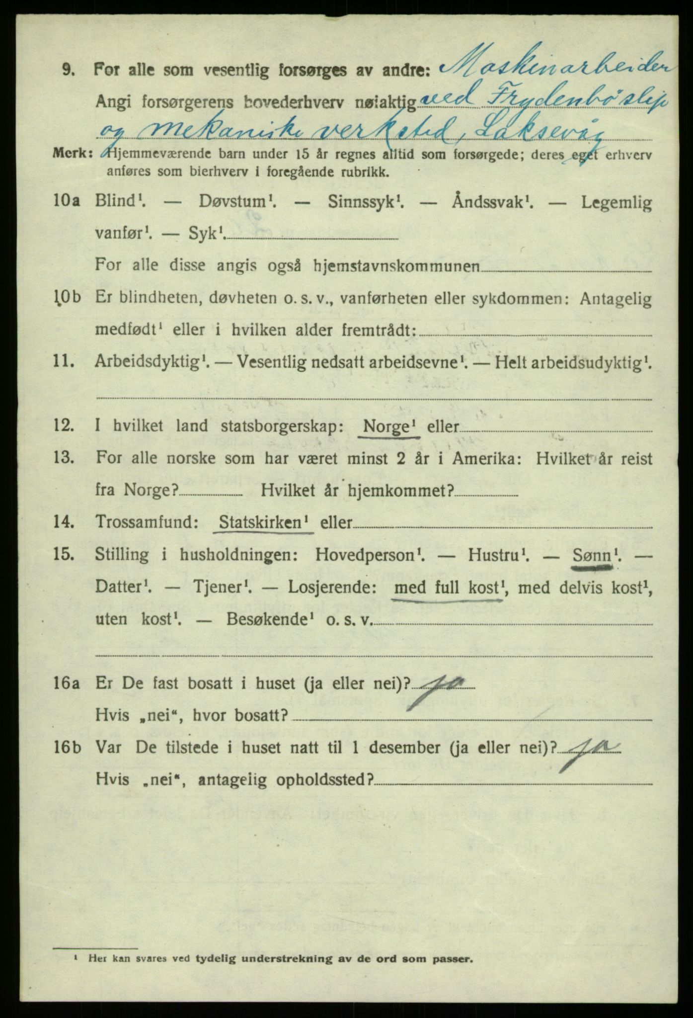 SAB, 1920 census for Laksevåg, 1920, p. 17113