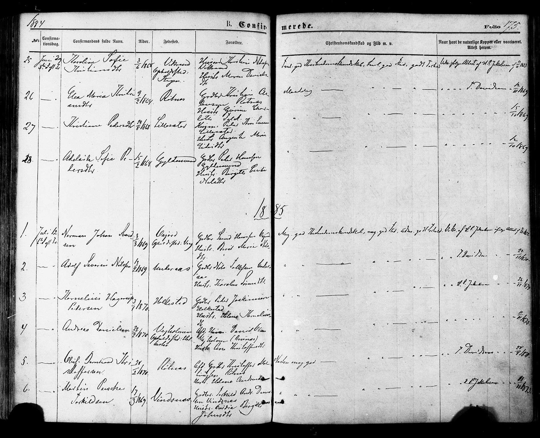 Ministerialprotokoller, klokkerbøker og fødselsregistre - Nordland, SAT/A-1459/855/L0802: Parish register (official) no. 855A10, 1875-1886, p. 175