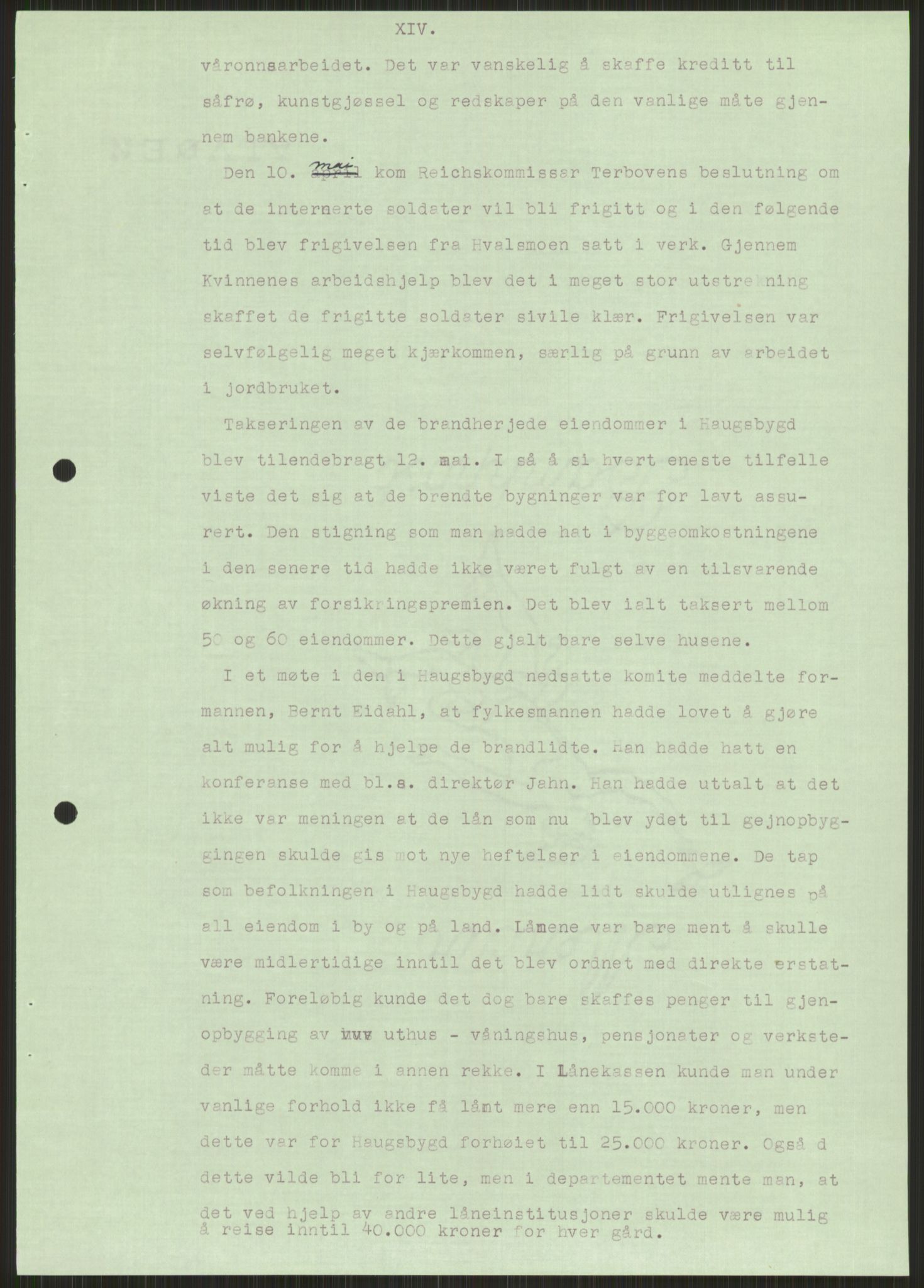 Forsvaret, Forsvarets krigshistoriske avdeling, AV/RA-RAFA-2017/Y/Ya/L0014: II-C-11-31 - Fylkesmenn.  Rapporter om krigsbegivenhetene 1940., 1940, p. 461