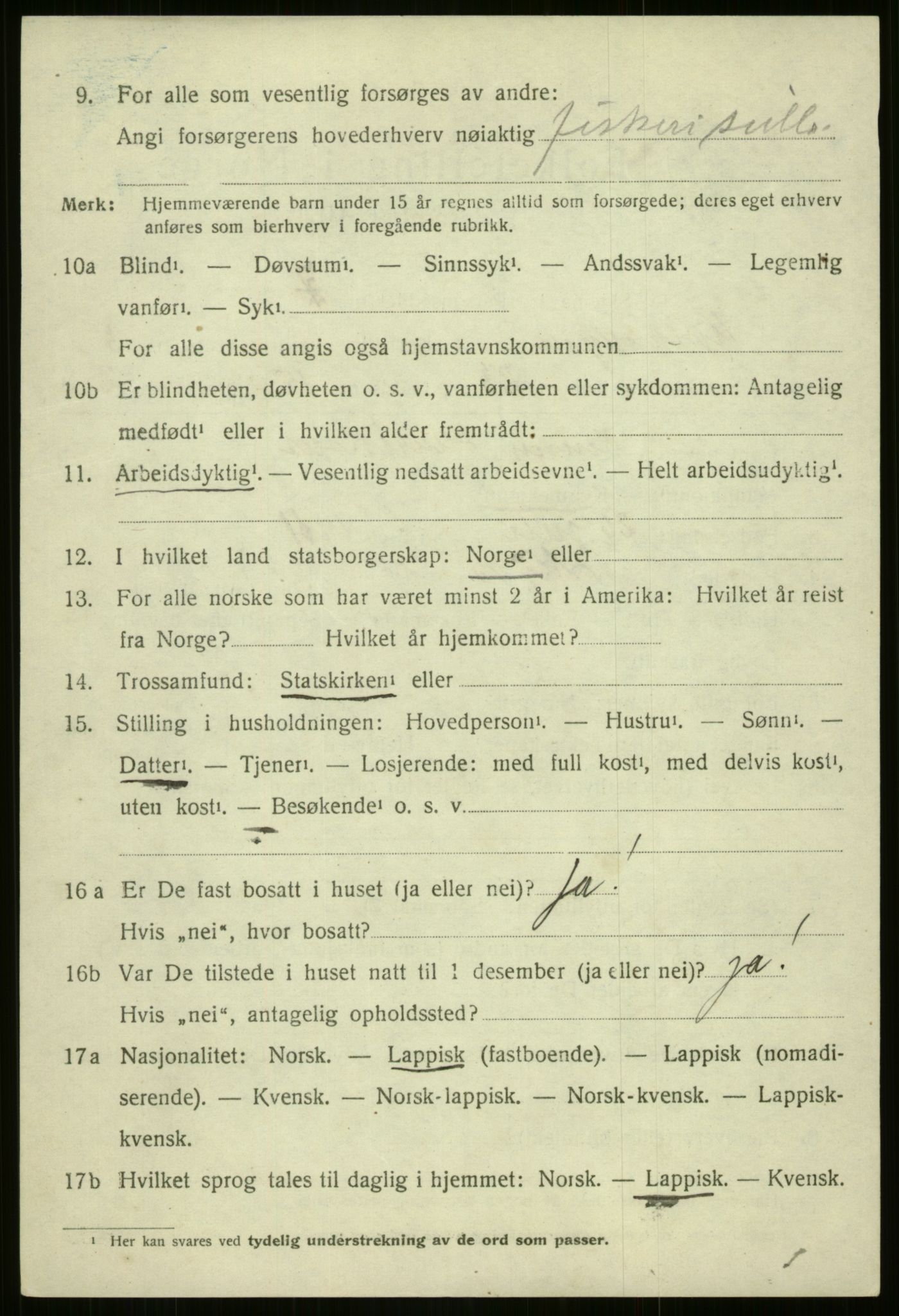 SATØ, 1920 census for Kvænangen, 1920, p. 2017